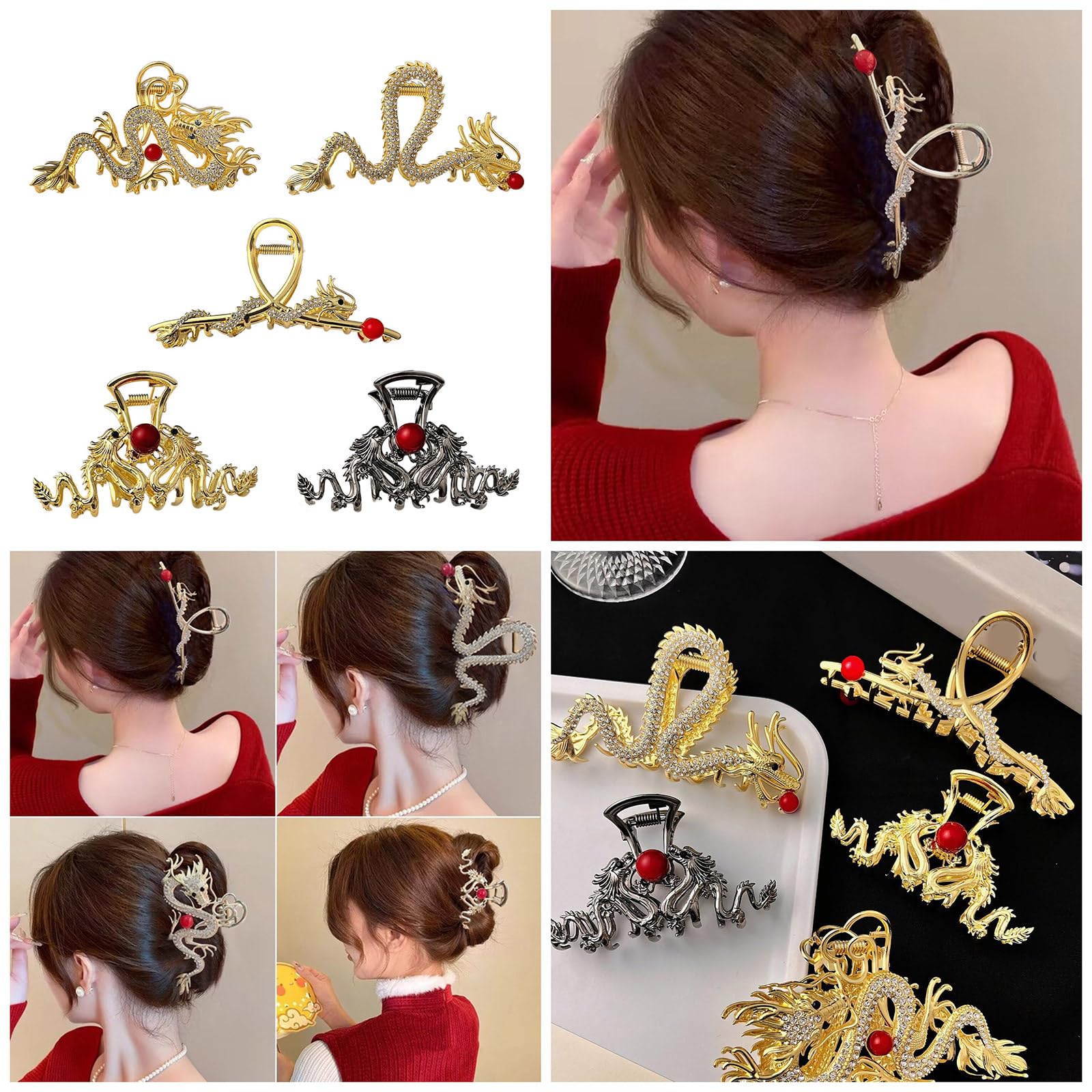Französische Haarspangen Mit Strass & Schmetterling – 2 Stück, Goldfarben, Für Hochzeit & Party