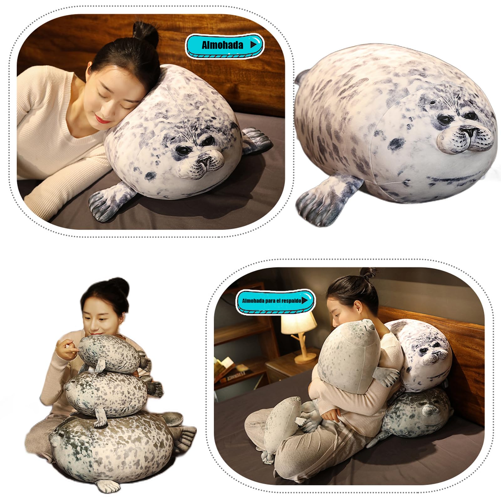 Peluche Foca Regordeta De Algodón – Almohada Suave De 30 Cm Para Abrazar, Decorar O Viajar