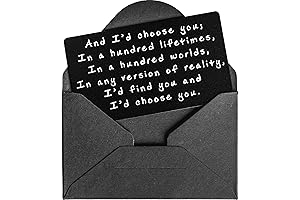 Engraved Love Note Wallet Card for Him: 'In a Hundred Lifetimes I'd Choose You'