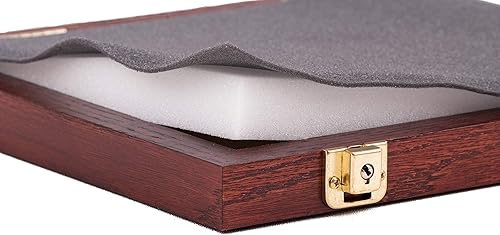 Miniatura 5 de Two Timbers - Vitrina pequeña con acabado de cerezo, caja de madera hecha a mano con parte superior de vidrio, puntas de flecha, cuchillos, rocas,