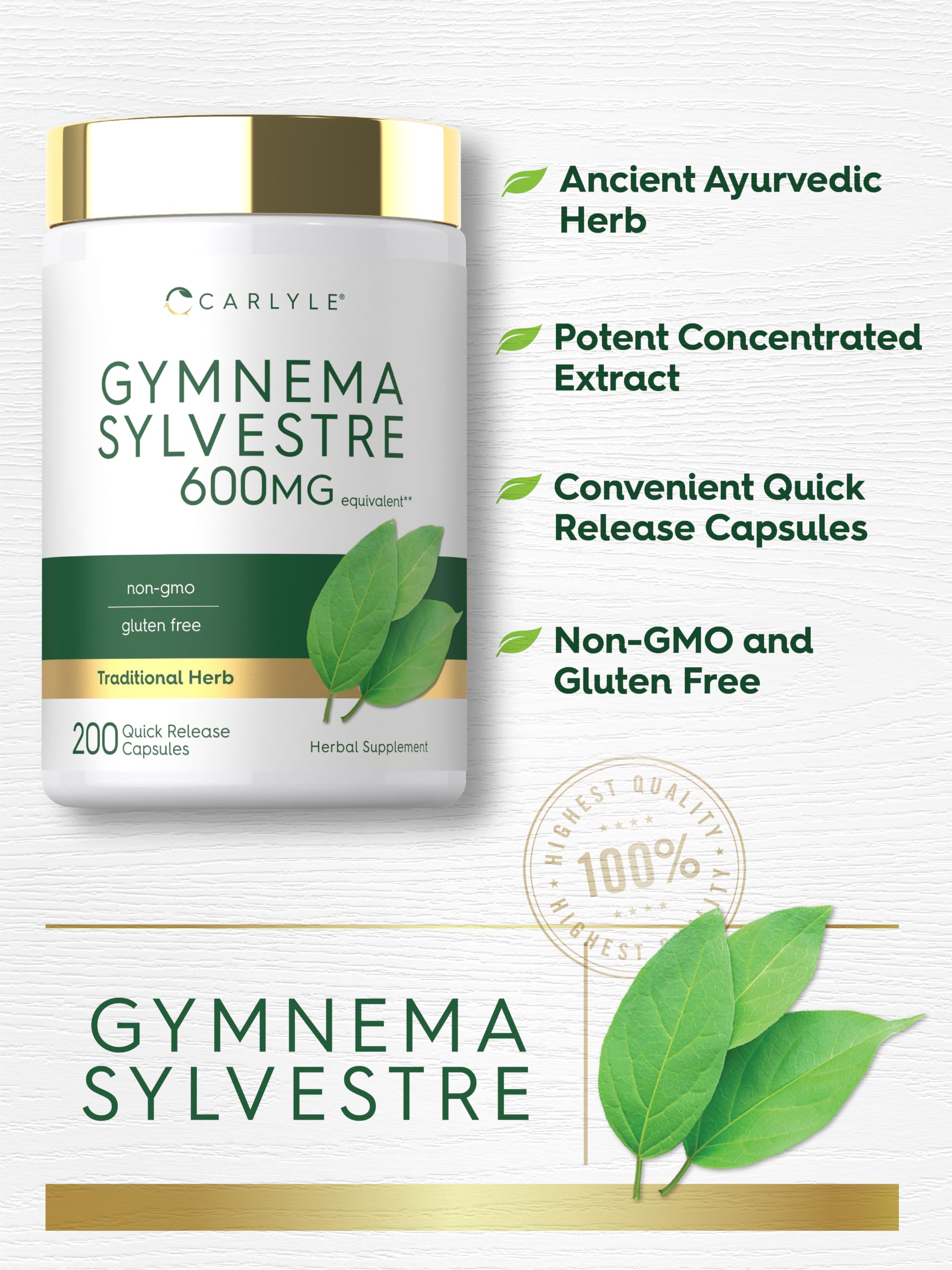 Carlyle Gymnema Sylvestre Capsules | 200 Count — Amazon image 4