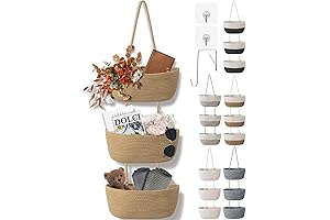 Wall-Mounted 3-Tier Woven Basket