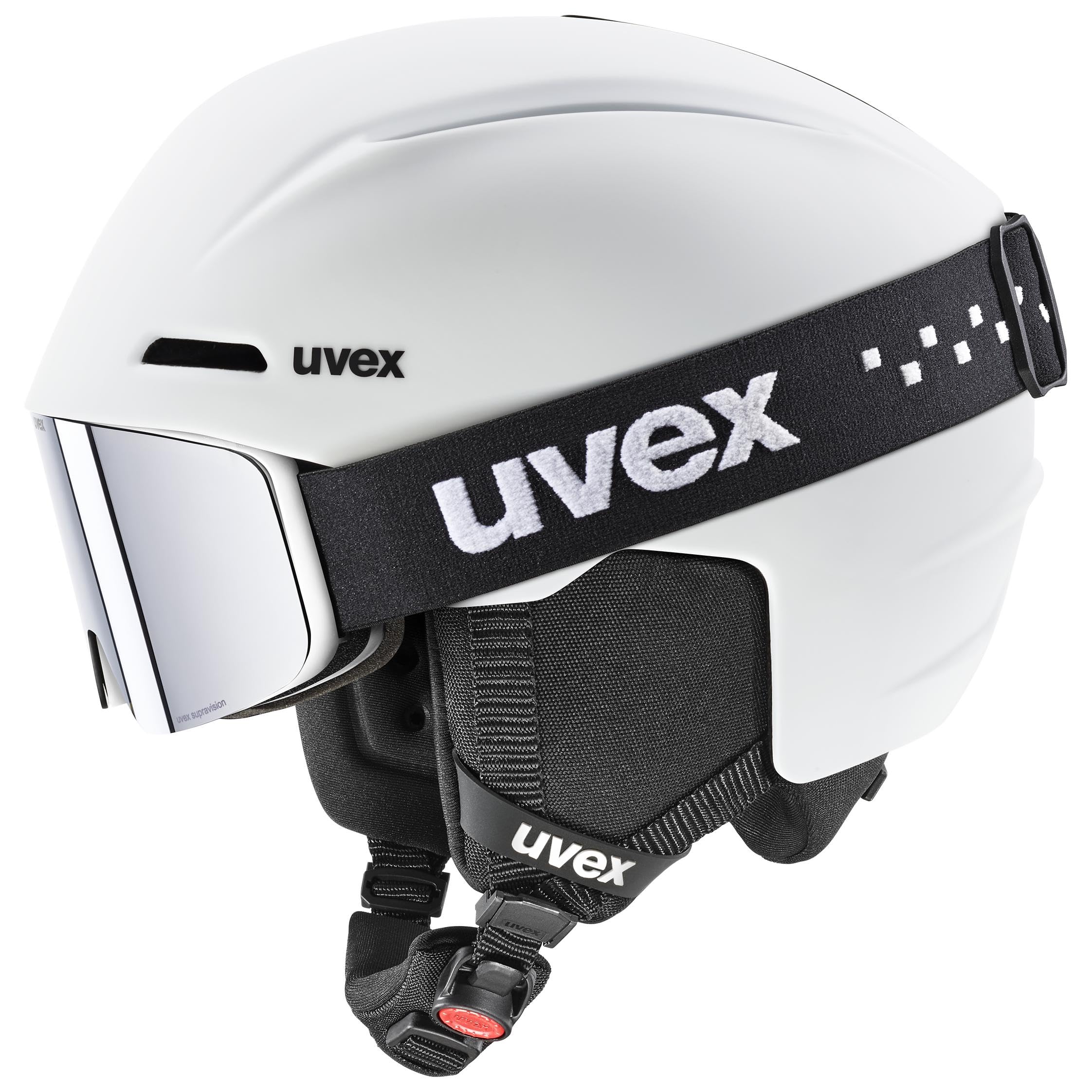 uvex viti set, Kask narciarski & Gogle narciarskie unisex-dzieci, white matt, 54-58 cm