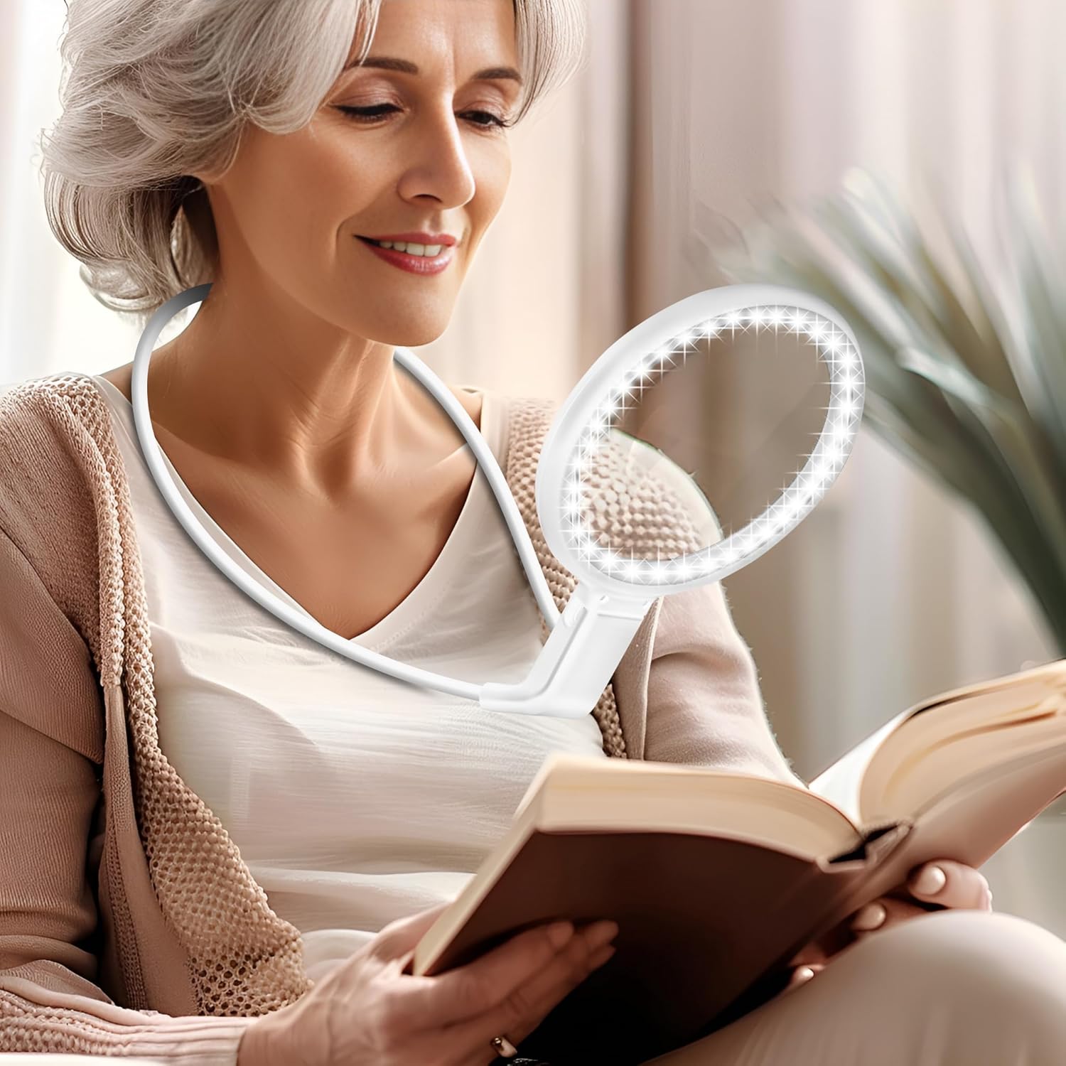 10X Magnifying Glass with Light, Flexible Gooseneck Magnifier with 36 LED, 3 Light Modes, 5.2 Inch Lighted Magnifying Glass Hands Free for Seniors Sewing(White) 10X Magnifying Glass with Light, Flexible Gooseneck Magnifier with 36 LED, 3 Light Modes, 5.2 Inch Lighted Magnifying Glass Hands Free for Seniors Sewing(White)