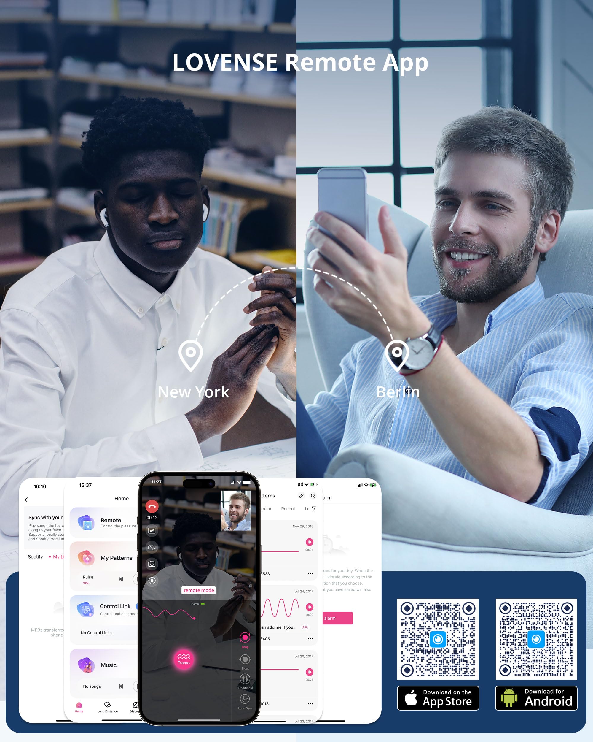 LOVENSE Diamo Vibrating Penis Ring, Cock Ring for Men, Prostate Massager, Long Distance Bluetooth Remote Reach with Music Sync, Partner & App Control, Male Sex Toys