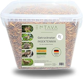 ENTAVA 3L Sustainable Insect Mix Dried Premium Quality, Bird Food, Koi Food, Hedgehog Food, Squirrel Food, Year-Round Food for Wild Birds product image
