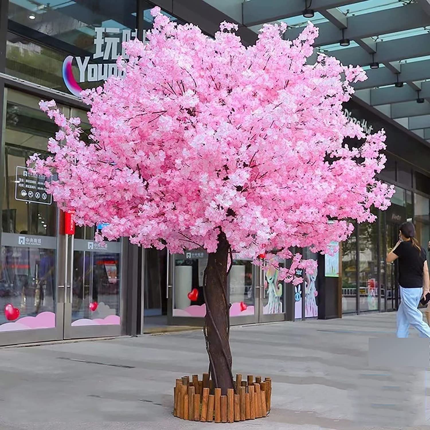 【未使用】桜 立木 フェイクグリーン 人工樹木 150cm Amazon｜大型 フェイクグリーン 造花 人工樹木 フェイク植物 人工桜の