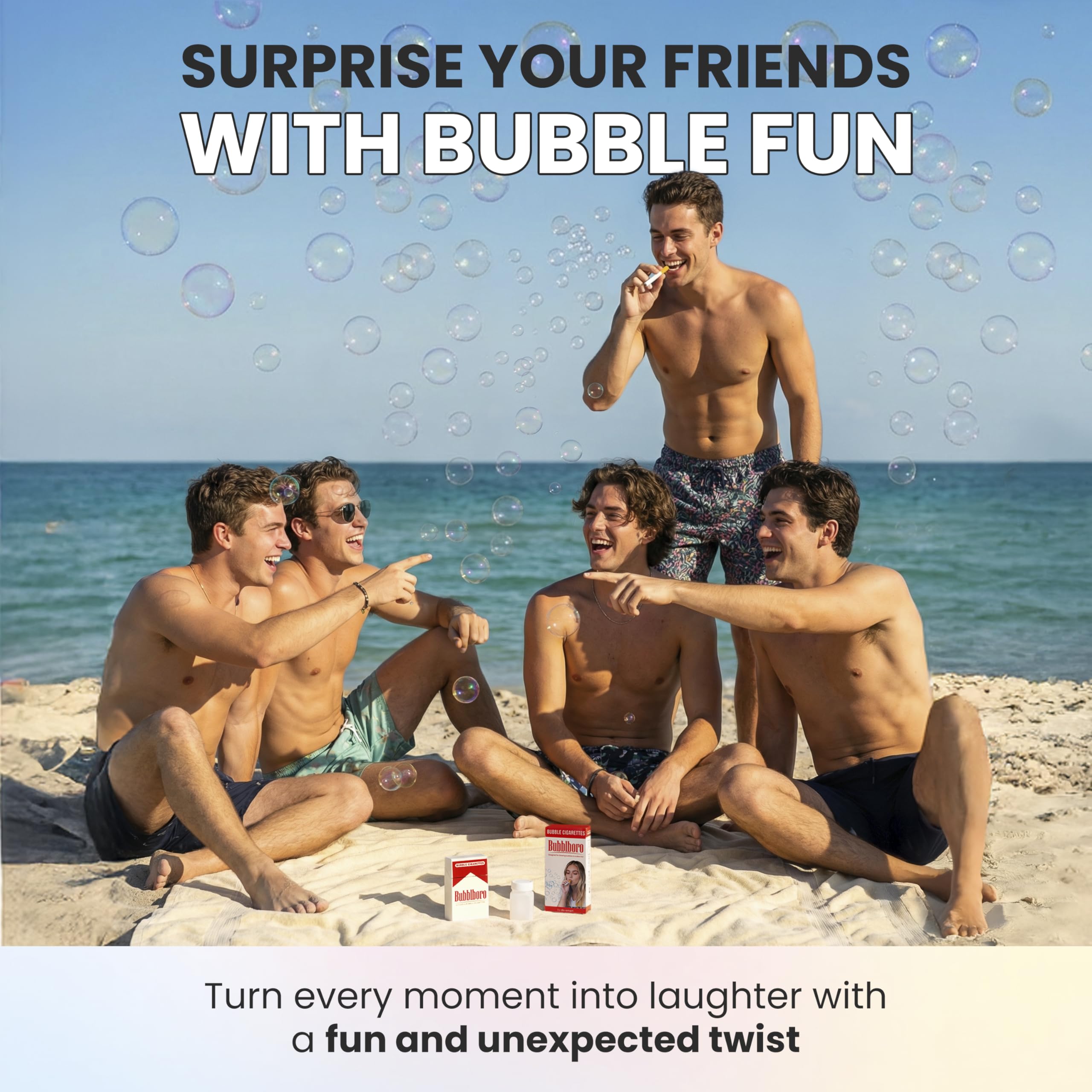 Bubble Cigarette Stress Relief Toy - Bubble Cigarette Pack Including 6 Cigarettes with Bubble Solution Bottle and 2 Sachets - Cigarette Bubble Blower - Fake Cigarettes Gift for Birthday — view 7