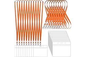 100 Pack Bright Orange Lanyards for ID Badges