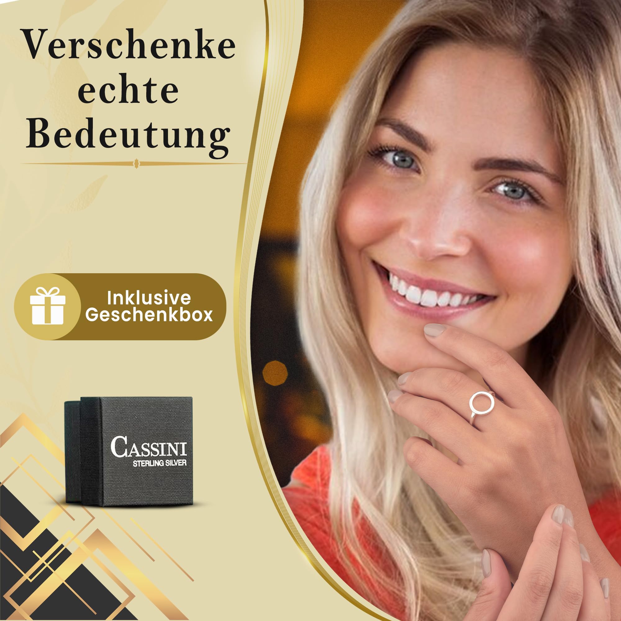 Cassini Damen Ring Kreis des Lebens 925 Sterling Silber – Ringgröße 52-64, Schmal, poliert, nickelfrei & antiallergisch – Eleganter Silberring für Alltag & Anlass – Schmuck für Frauen