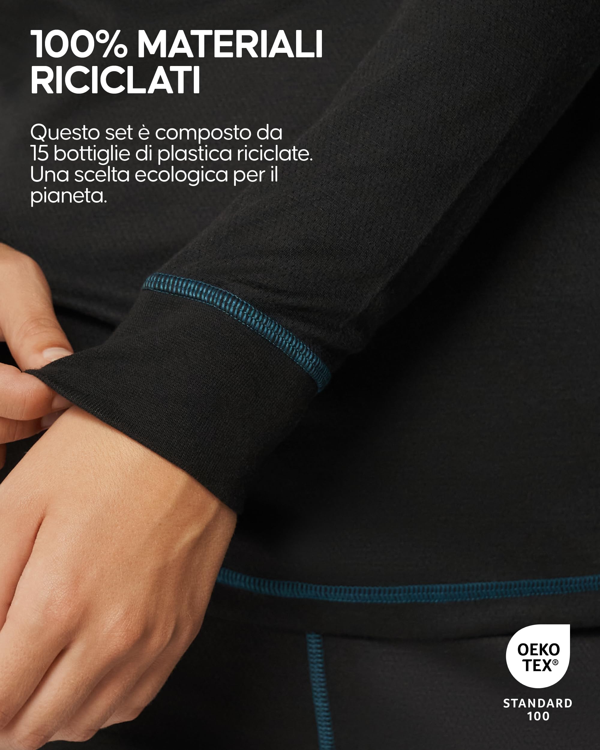 DANISH ENDURANCE Completo Maglia e Pantaloni Termici Uomo e Donna, Intimo Termico per Sci, Trekking