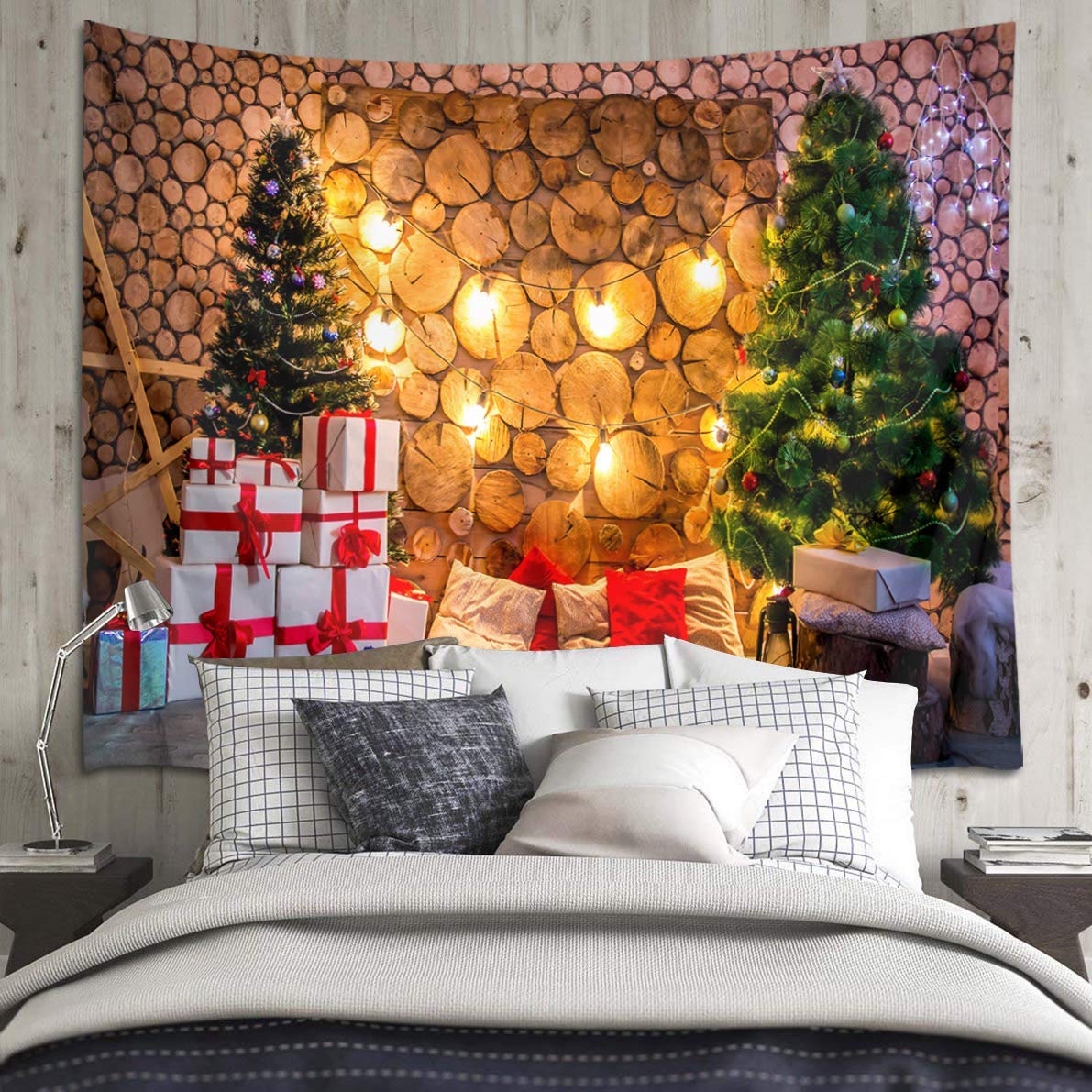 Amazon.co.jp: LB クリスマス飾り タペストリー クリスマスツリーと