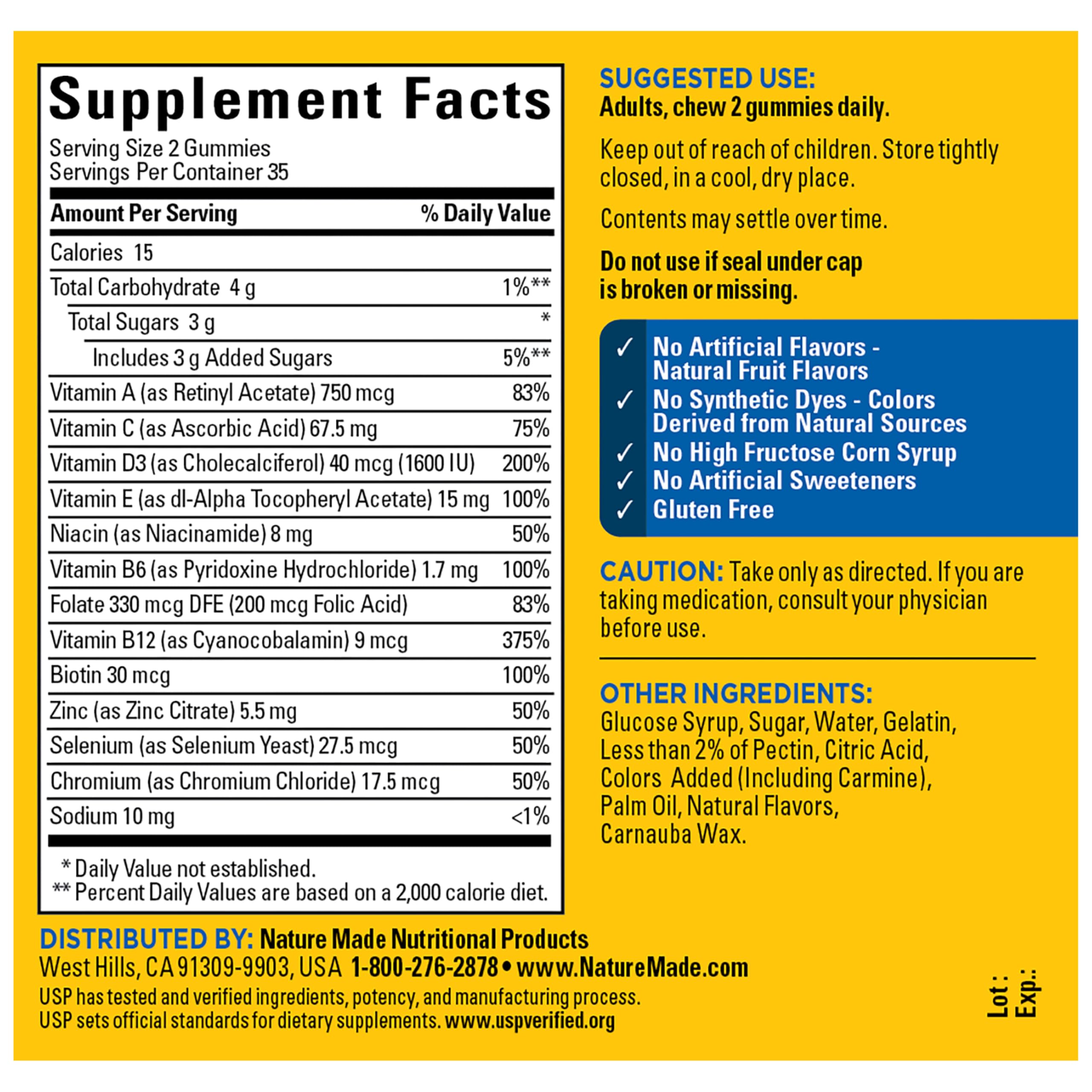 Nature Made Multi for Men, Mens Multivitamins Gummies, 70 Count — Amazon image 9