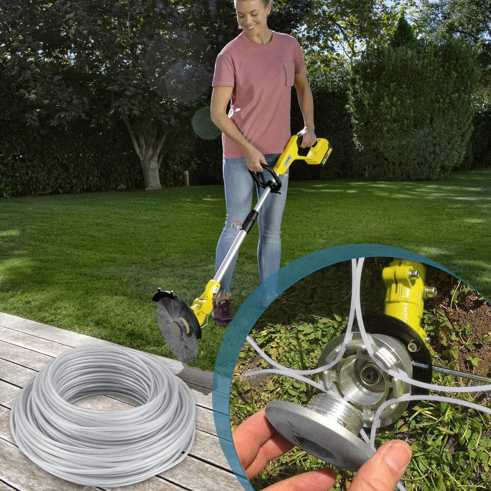 Bosuya Grastrimmer Draad Trimmerdraad Gazon 2,4 mm x 100m Maaidraad Bosuya Grastrimmer Draad Trimmerdraad Gazon 2,4 mm x 100m Maaidraad
