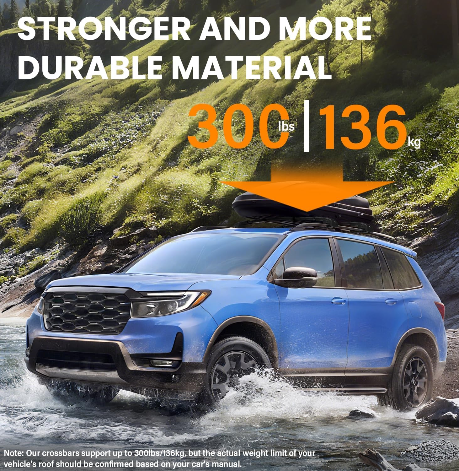 300lbs Roof Rack Cross Bars Compatible with Honda Pilot 2023-2026 Sport TrailSport Touring Elite (Not for LX & EX-L), Aluminum Roof Rails Crossbars Rooftop Cargo Carrier Luggage Rails