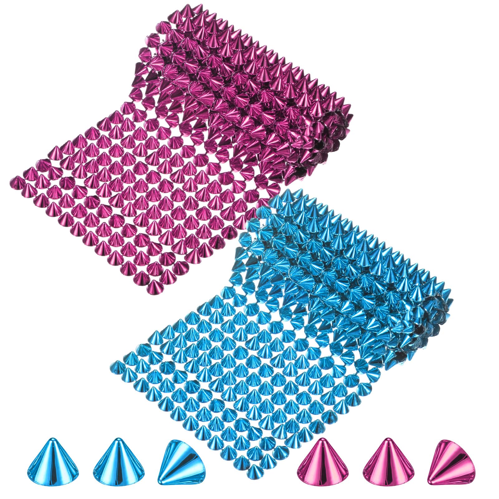 M METERXITY 0.5 Yard Sew Stitch on Spikes Stud Cone 12Rows Plastic Rose