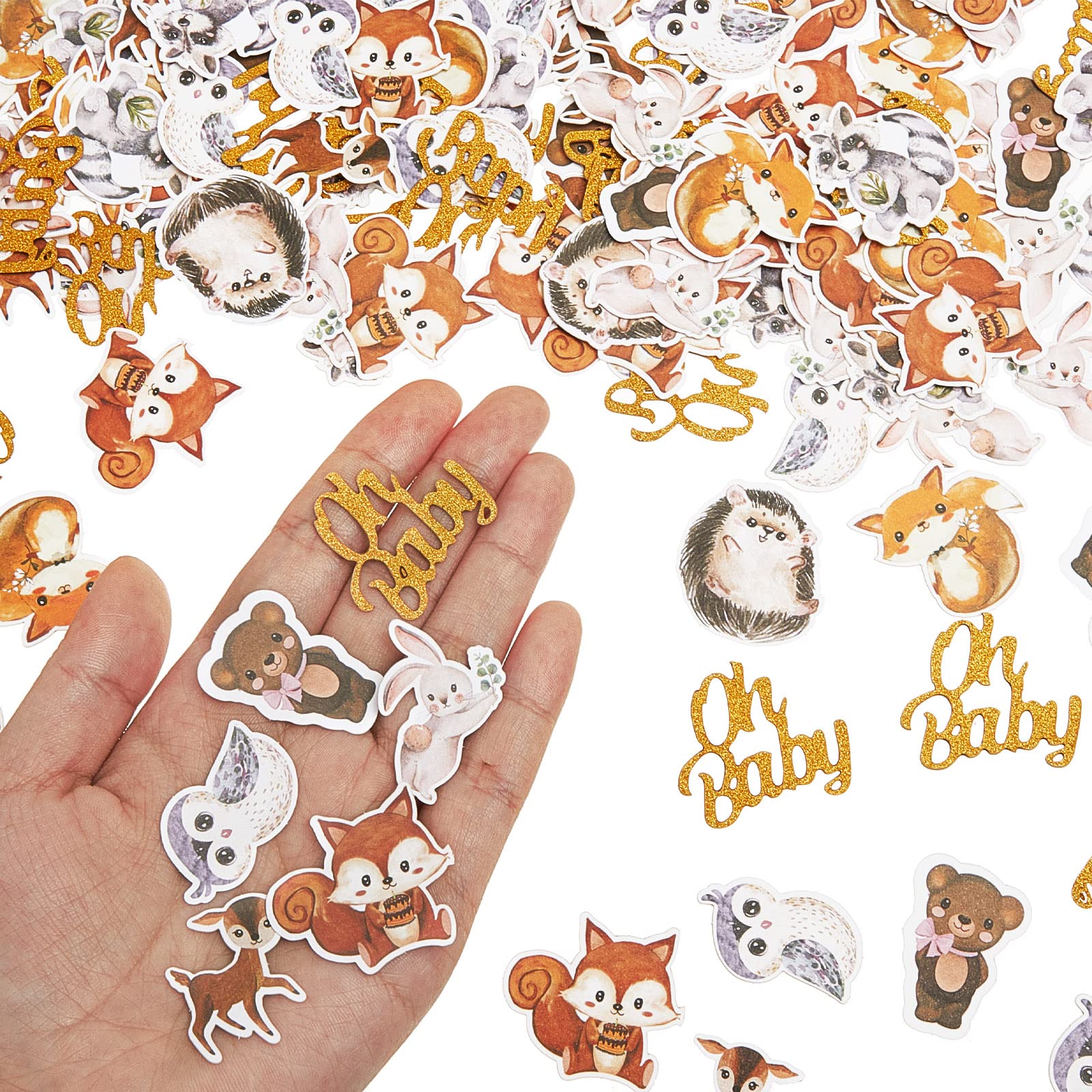 Shihanee360 Pcs Woodland Confetti Baby Shower Table Decorations Animal Woodland Baby Shower Confetti for Baby Shower Birthday Gender Reveal Party Supplies