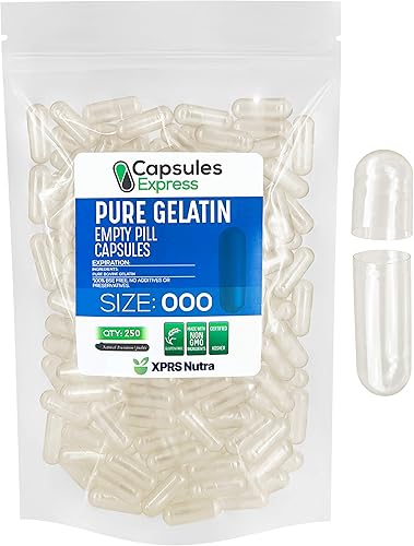 Miniatura 10 de XPRS Nutra Cápsulas Vacías Tamaño 000 - 500 Unidades Cápsulas de Gelatina Vacías Grandes Transparentes - Pastillas para Relleno de Cápsulas