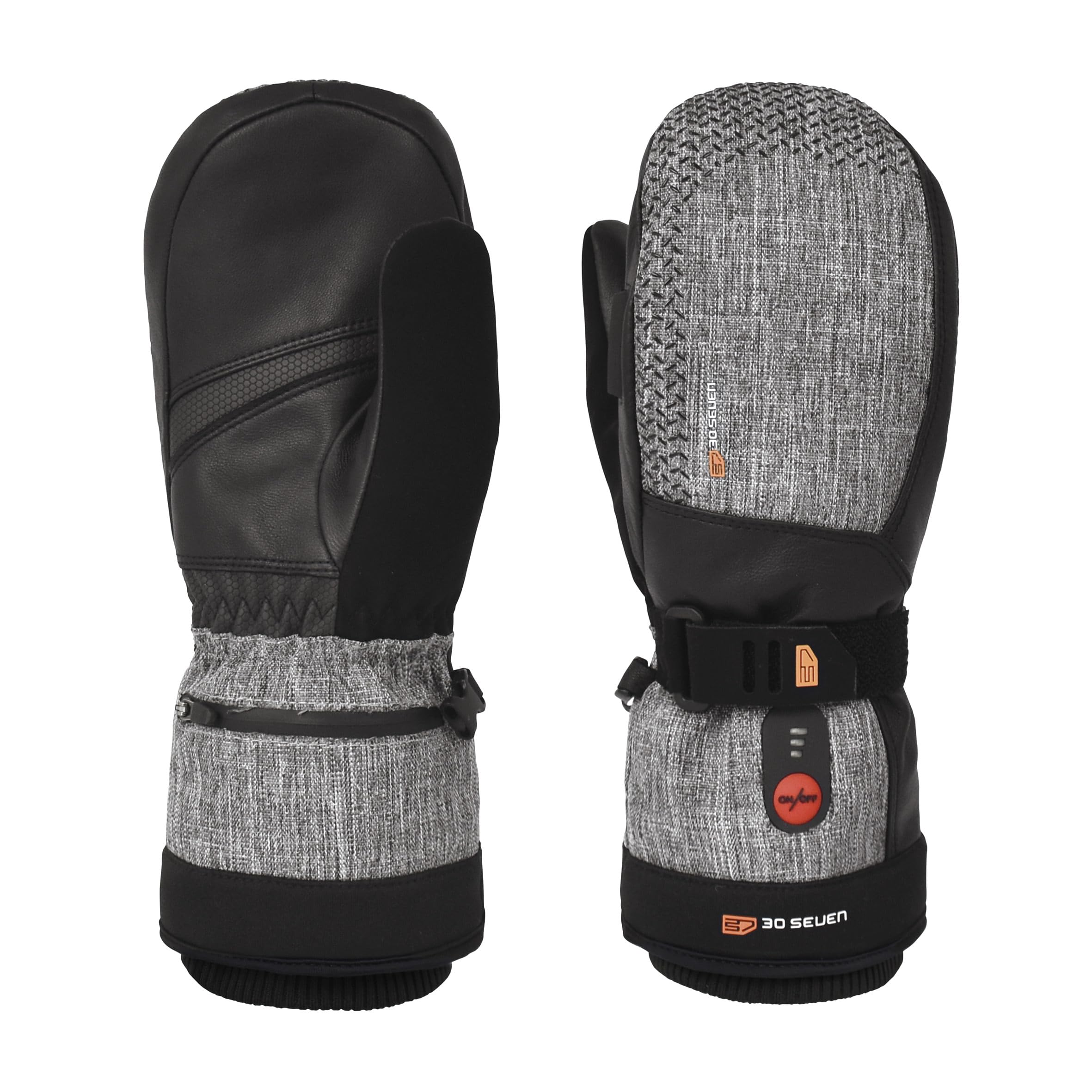 30seven Manoplas deportivas con calefacción, guantes térmicos electrónicos para esquí, snowboard, ropa de exterior impermeable y resistente al viento, para hombre y mujer, gris, 11 - XL