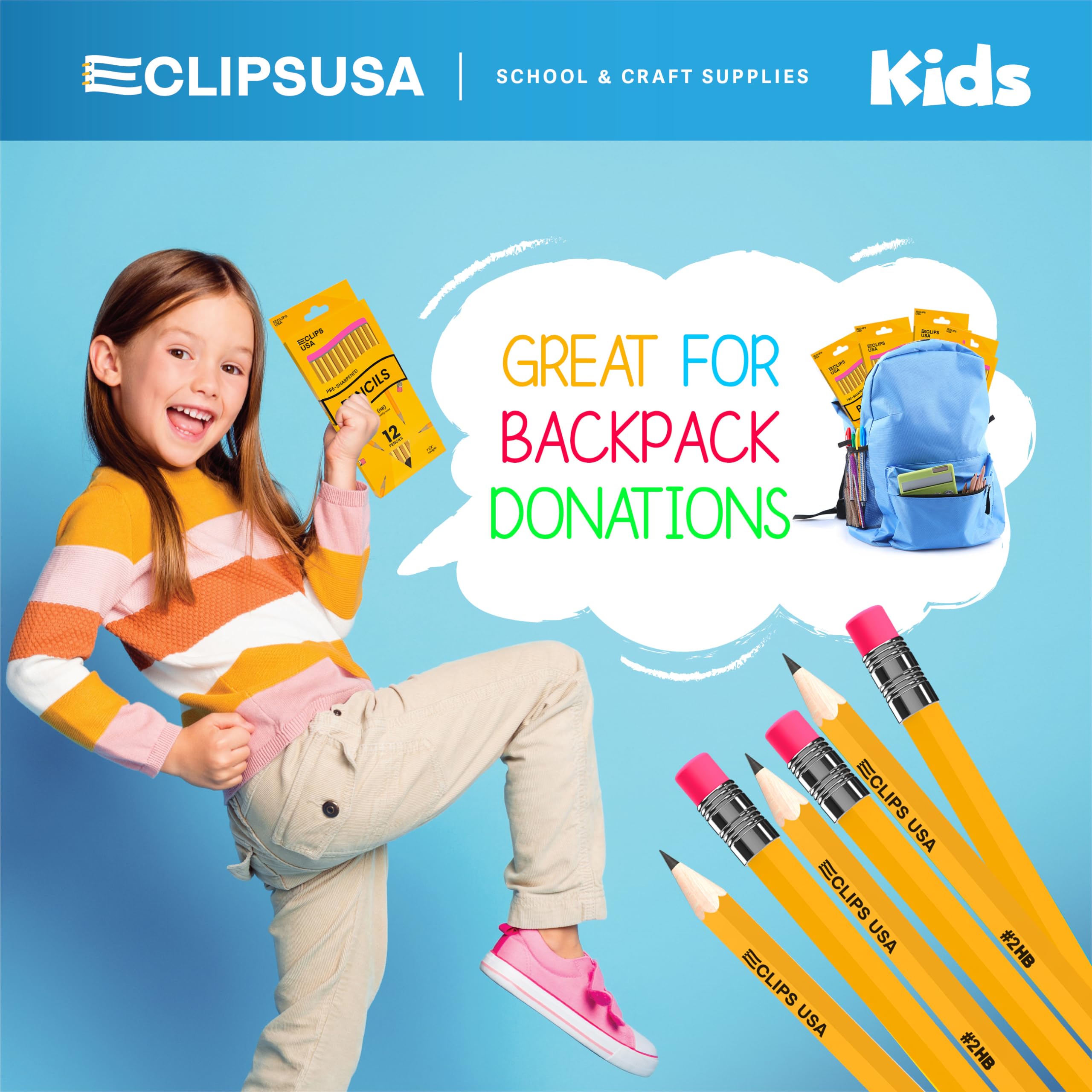 E-CLIPS USA Lápices a granel #2 (24 cajas), lápiz número 2, lápiz preafilado, suministros escolares a granel, suministros de oficina a granel, caja a granel puede variar 12 lápices por caja (24 cajas)