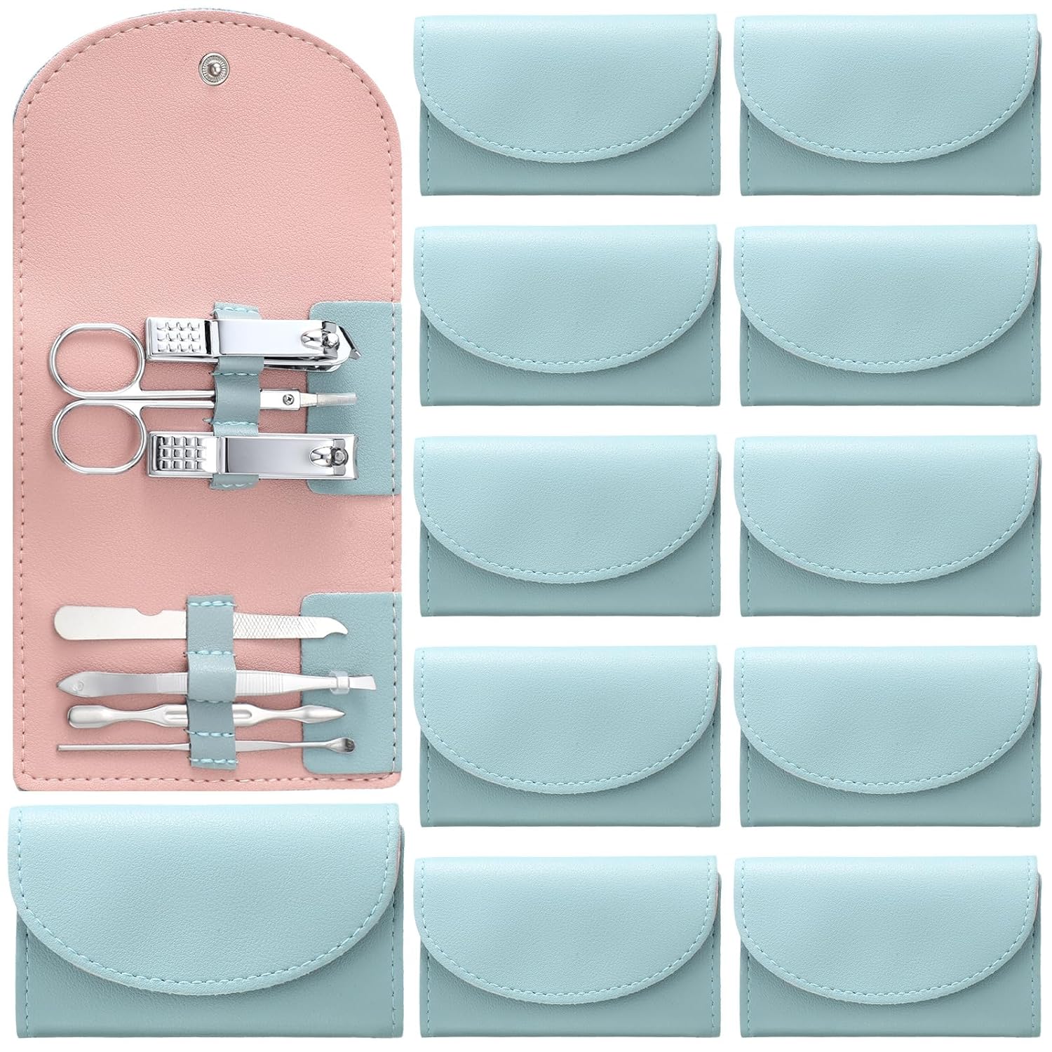 12 Set Manicure Set Bulk Mini Manicure Nail Clipper Kit 7 in 1 Stainless Steel Professional Nail Care Pedicure with Travel Portable Bag Grooming Kits for Women Men Home(Green) 12 Set Manicure Set Bulk Mini Manicure Nail Clipper Kit 7 in 1 Stainless Steel Professional Nail Care Pedicure with Travel Portable Bag Grooming Kits for Women Men Home(Green)