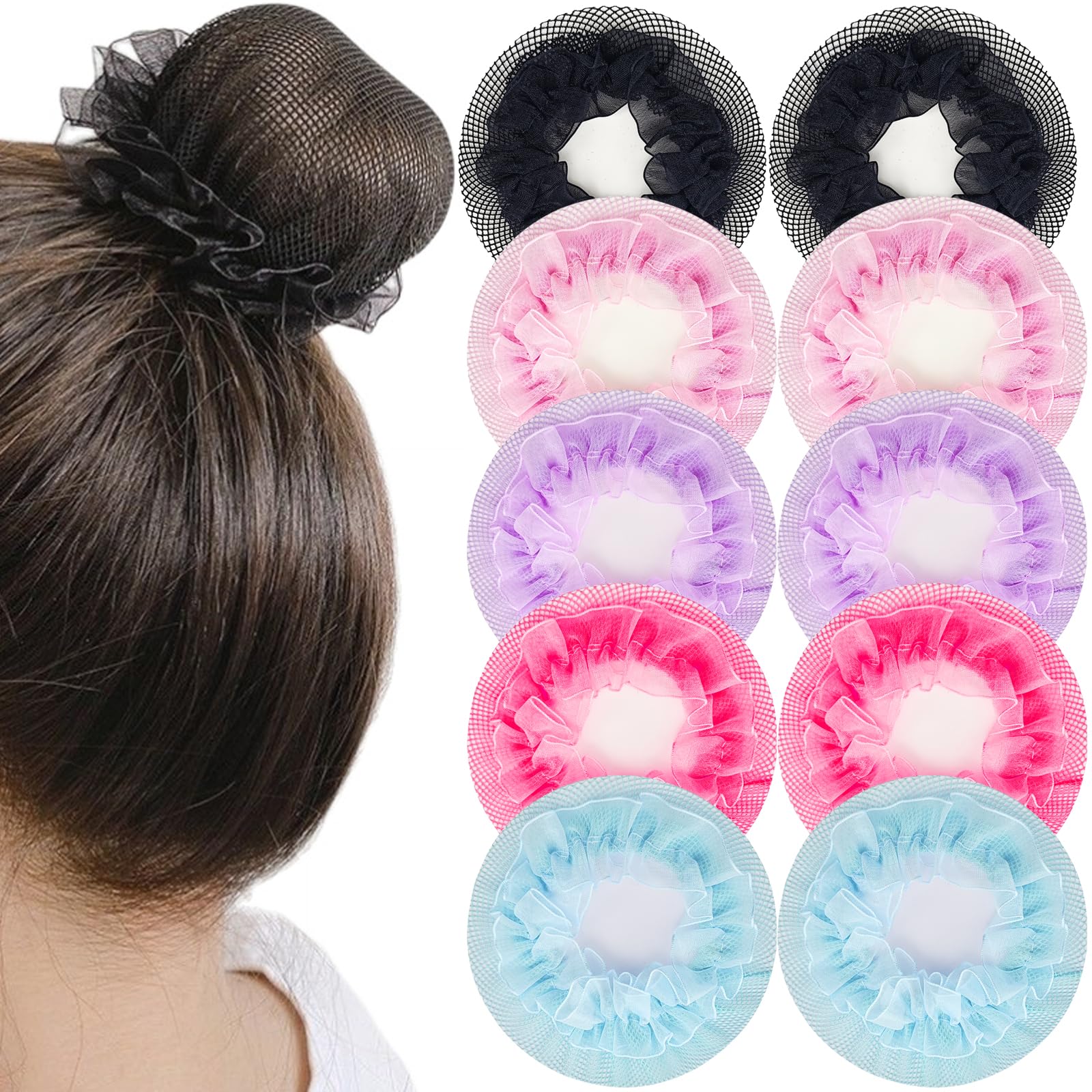 Retine Per Capelli - 4 Per Adulti E 2 Per Chignon | Elastiche, Invisibili | Per Balletto E Quotidiano - Foto 10