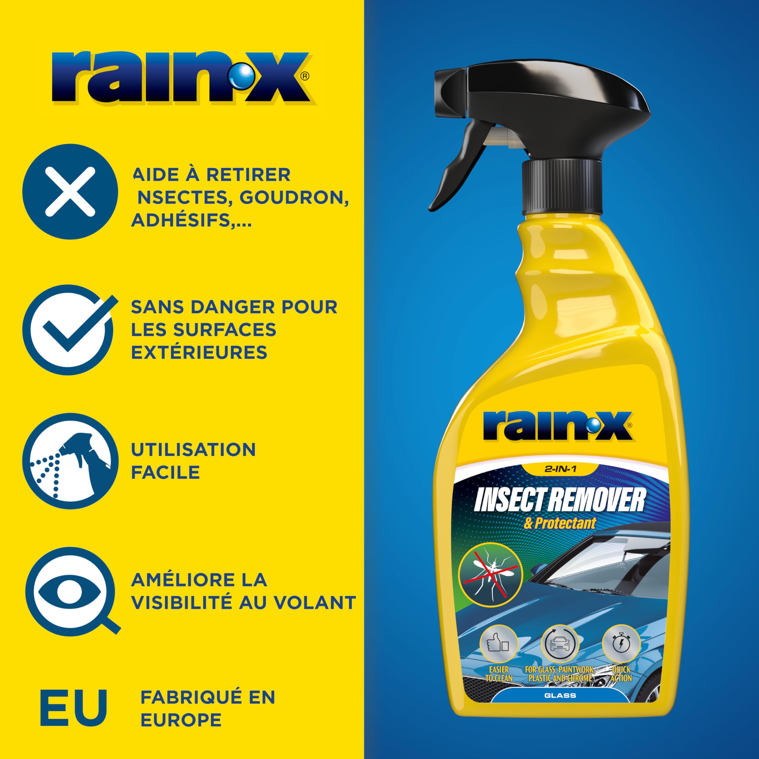 Rain-X Rain-X Insect Repellent and Car Protector, Insect and Bird Dropping Car Cleaner – 500 ml in use