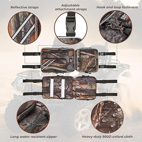 Miniatura 5 de KEMIMOTO - Bolsa de guardabarros para ATV con portavasos, paquete de 2 bolsas de almacenamiento universales para ATV Oxford, bolsas de tanque de