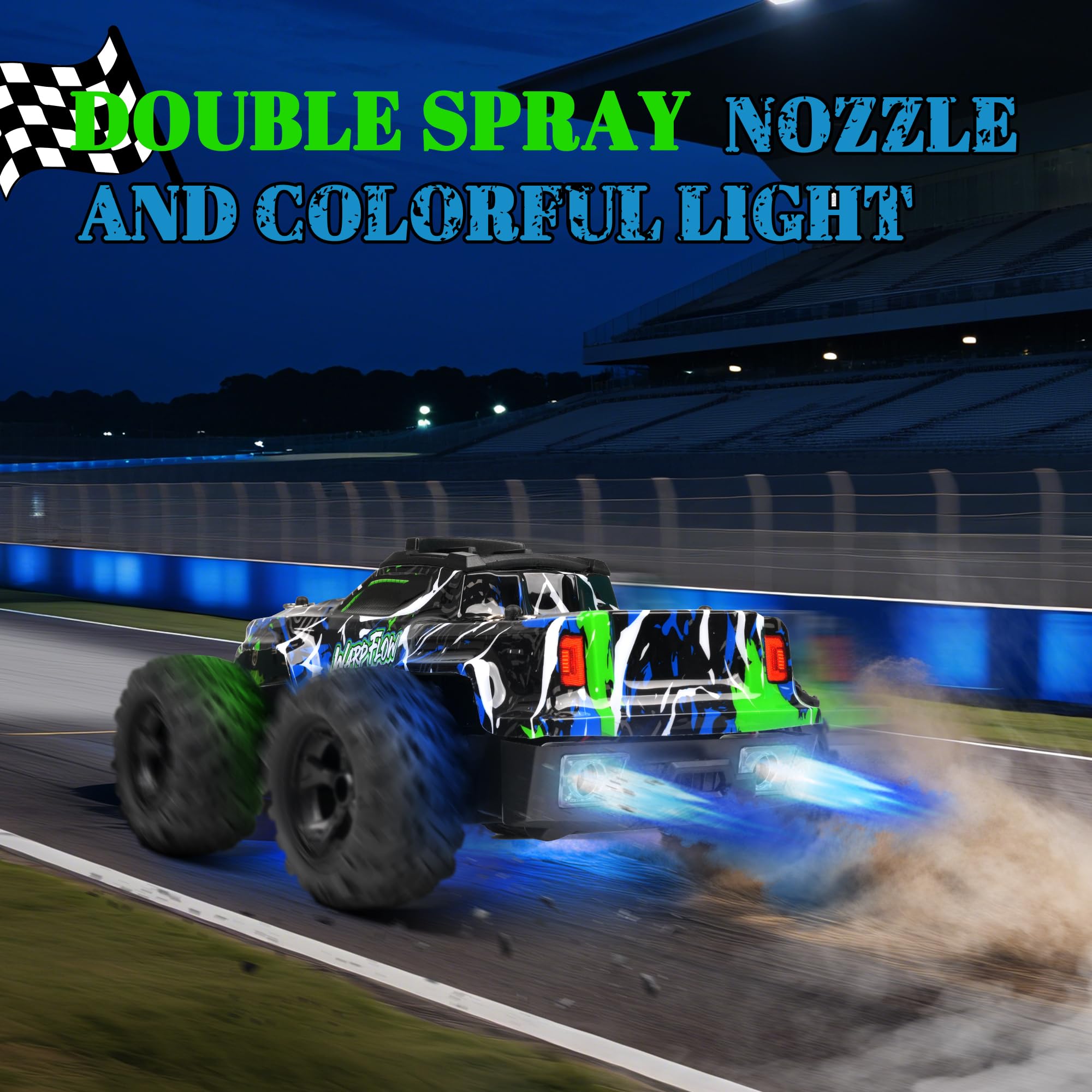 Samochód zdalnie sterowany - 1:18 RC Buggy 25 KMH+ 2,4 GHz Samochód Rc Truck z 2 akumulatorami 2WD, zabawka terenowa dla dzieci i dorosłych - zielony