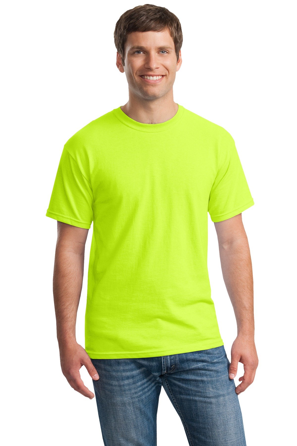 Gildan T-shirt G500 pour homme, Vert sécurité (lot de 12), Taille 3XL
