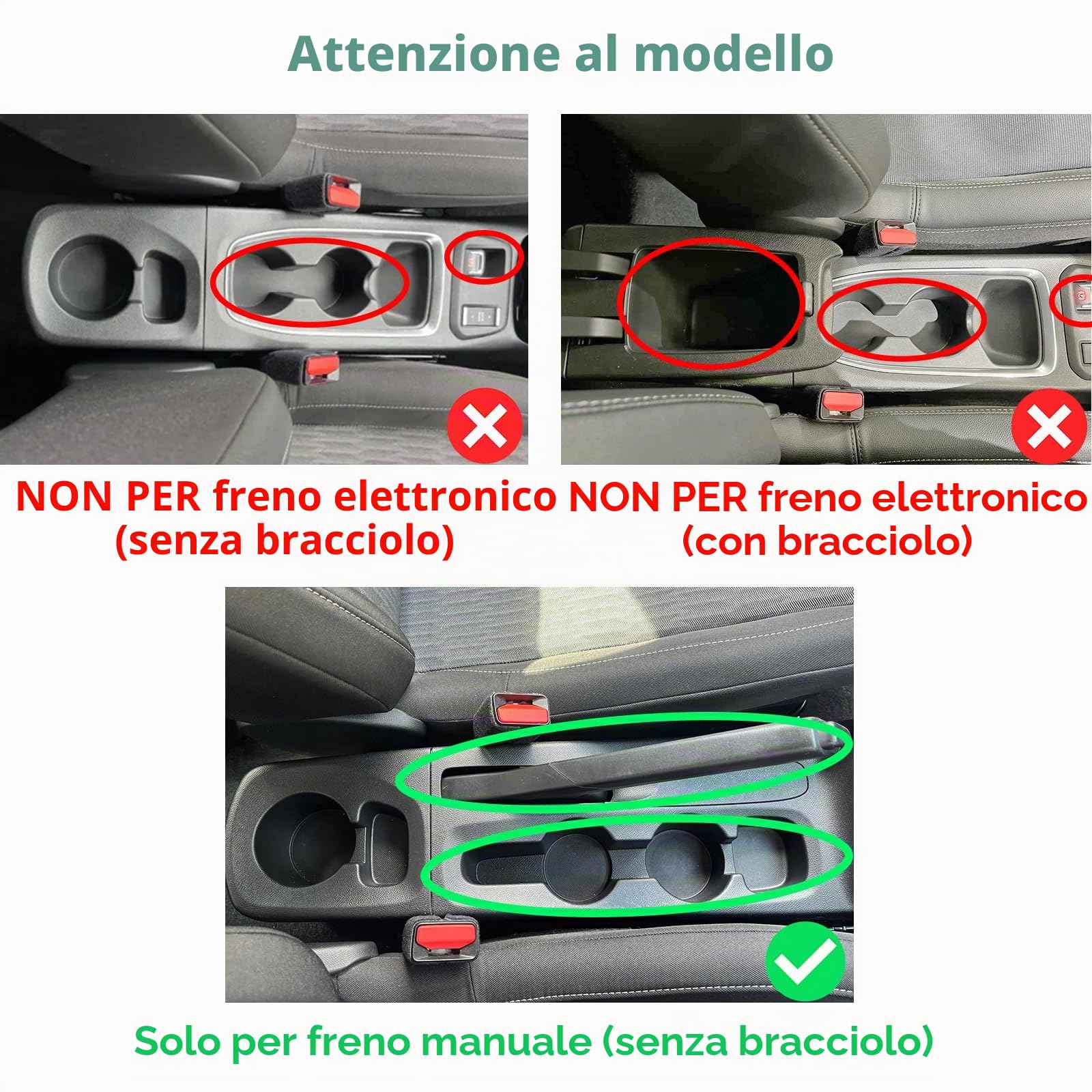 GAFAT Compatibile con Opel Corsa F 2020-2024 2025 (Freno Manuale) Tappetini Antiscivolo, Corsa F 2024 Tappetini in Gomma per Console Centrale, Cuciture per Porta [Non per Automatico & EV] (Rosso)