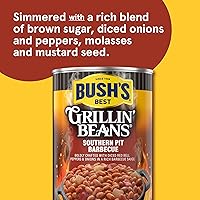 Vista 4 de Bush's Southern Pit Grillin' Frijoles enlatados para asar (paquete de 1), proteína a base de plantas, buena fuente de fibra, vegetariana, baja
