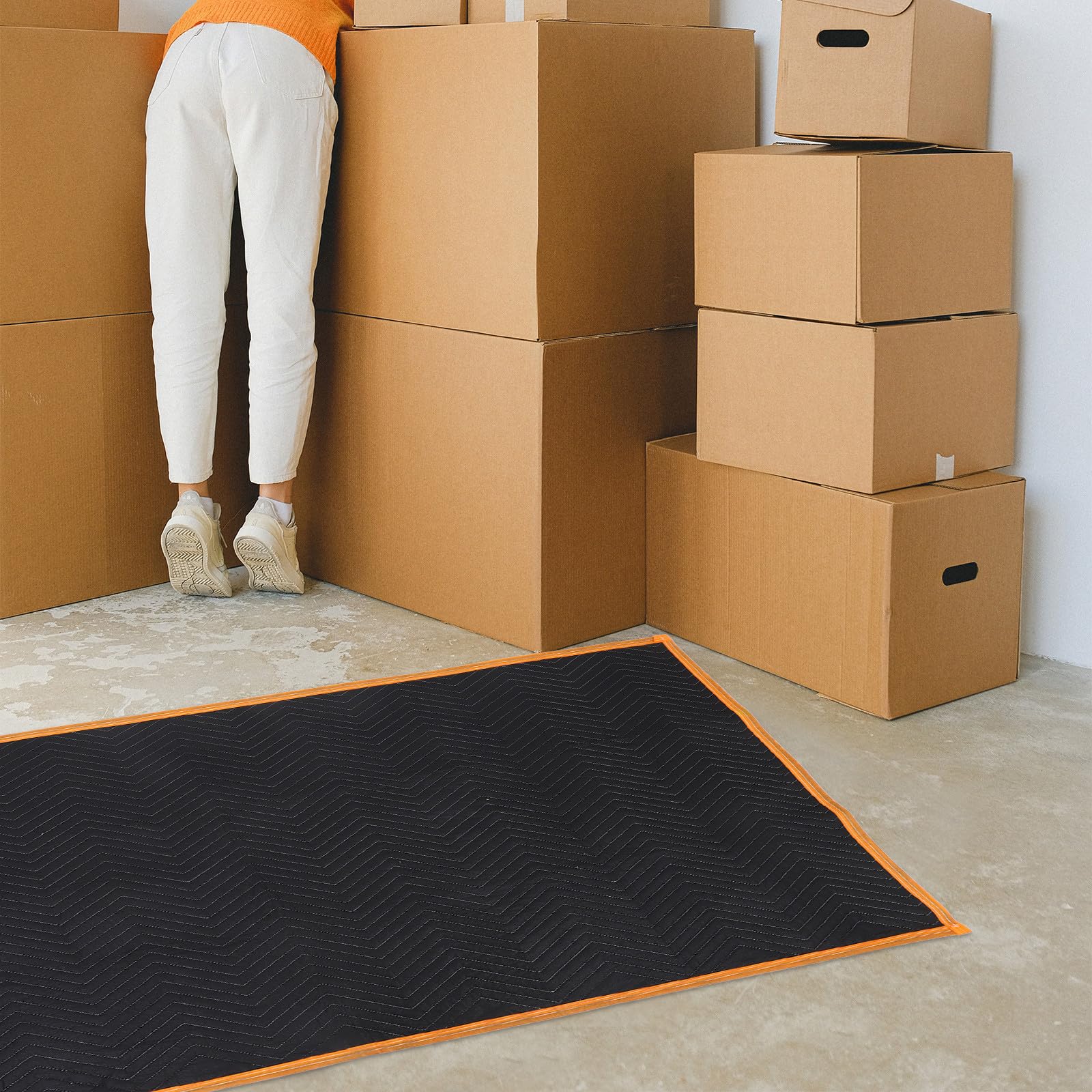 Umzugsdecke aus Vliesstoff, Strapazierfähige Verpackungsdecke Schwarz