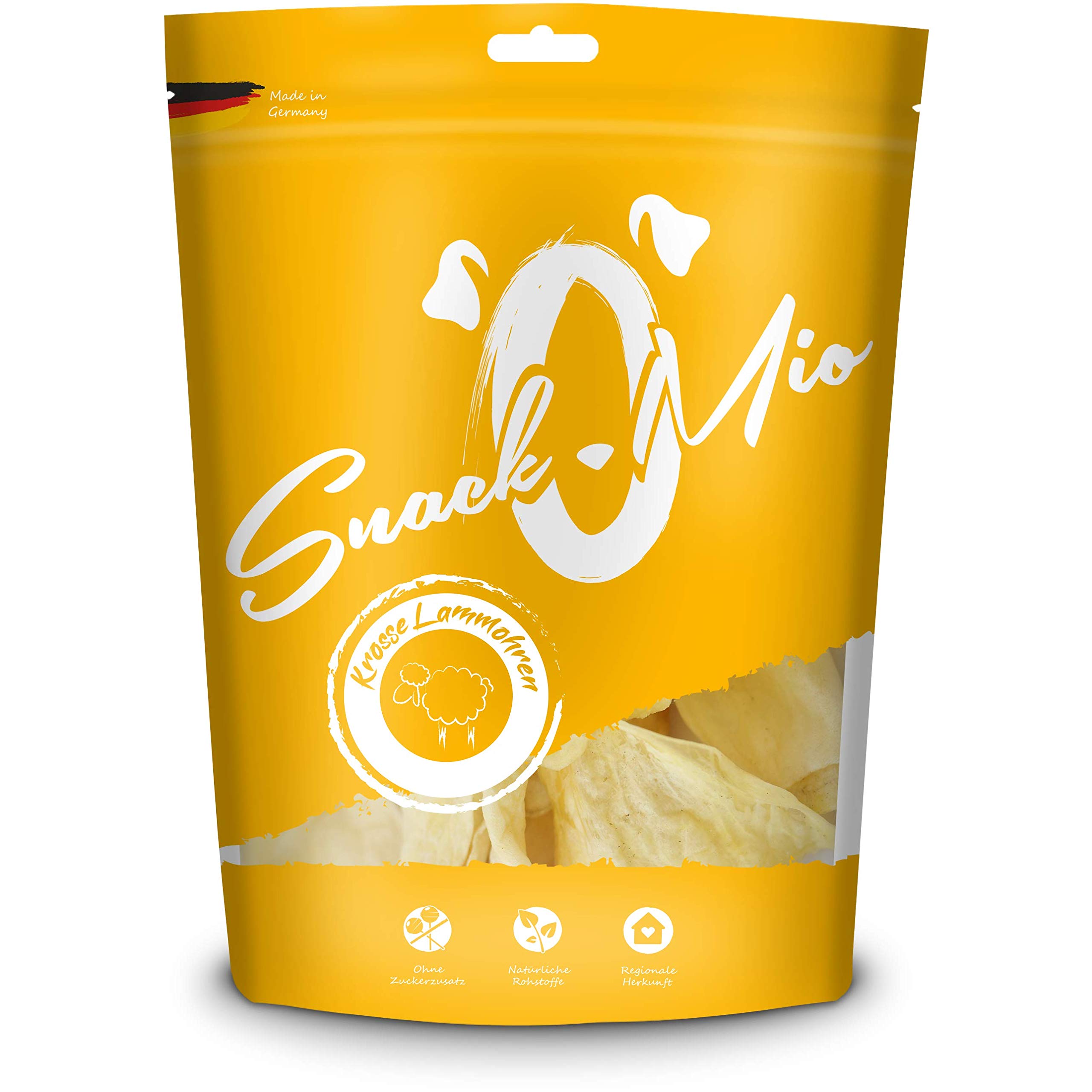 Premium dog snack - crispy lamb ears, grain-free, 1 pack (1 x 500g)