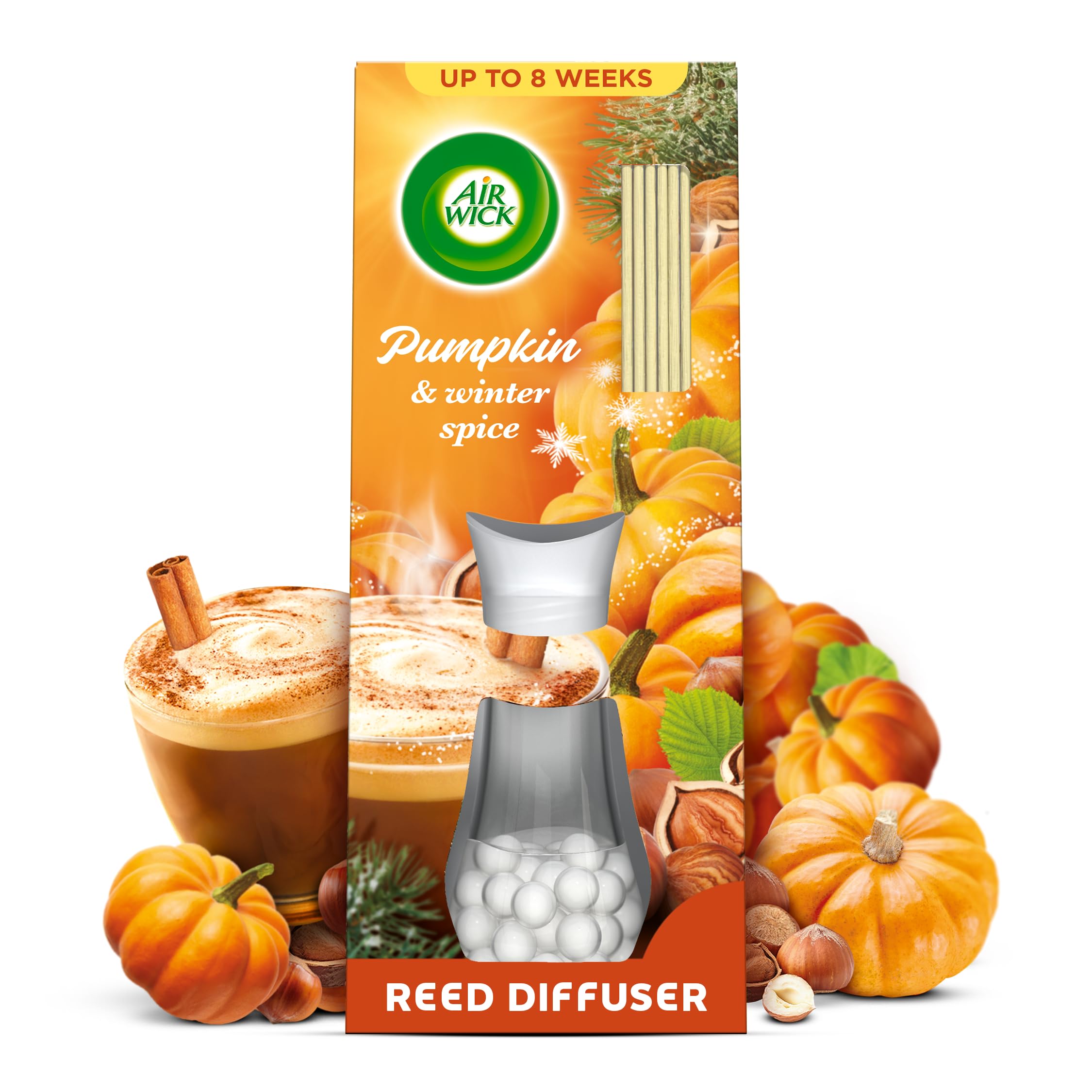 Air Wick Pumpkin & Winter Spice Air Freshener Reed Diffuser, 42 ml, Single Pack(Packaging may vary)