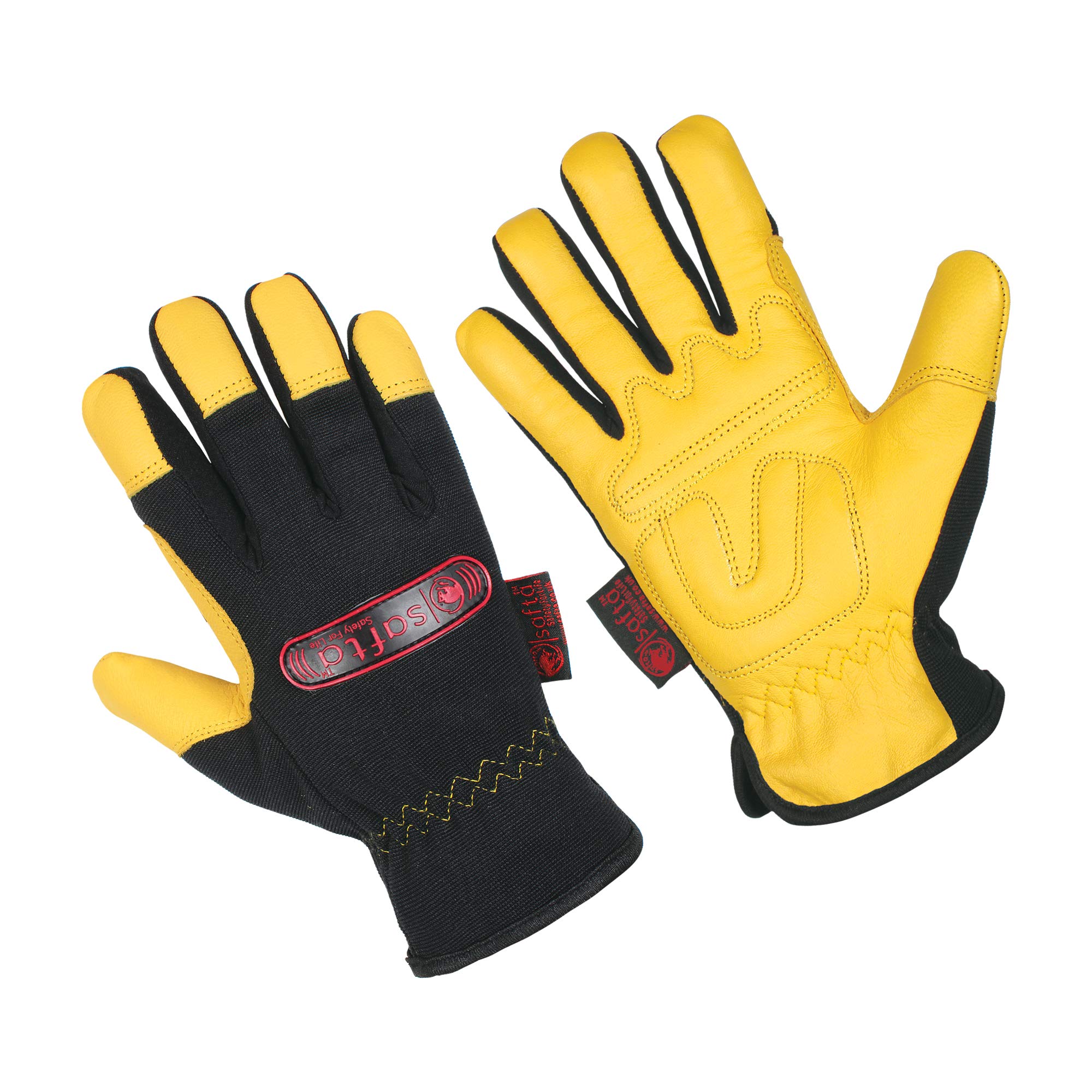 Safta Safta Safety for LifeSAFTA Utility Safety Work Gloves for Men & Women, Mechanic Gloves Flexible & Breathable for Driving, Cycling, Gardening, Yard, Assembly, Rigger, Engineering Work.(XL(10), Black)