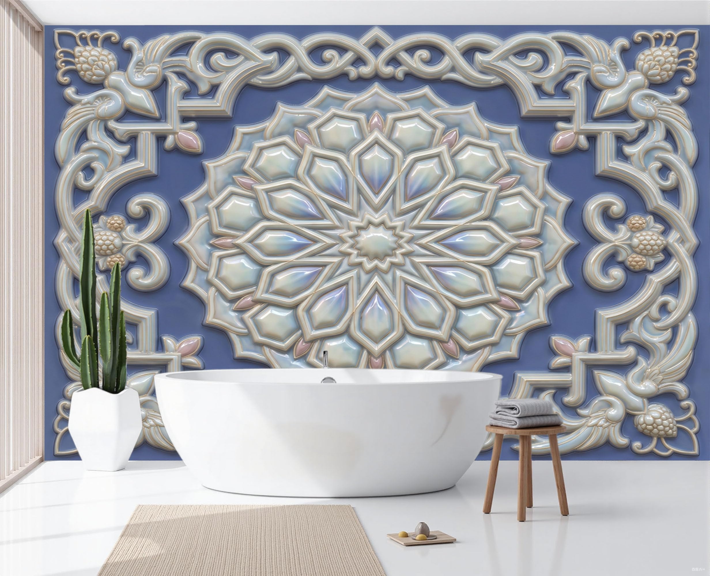 Papier Peint Panoramique Mandala pour Agrandir Salon Fresque Chambre 3D