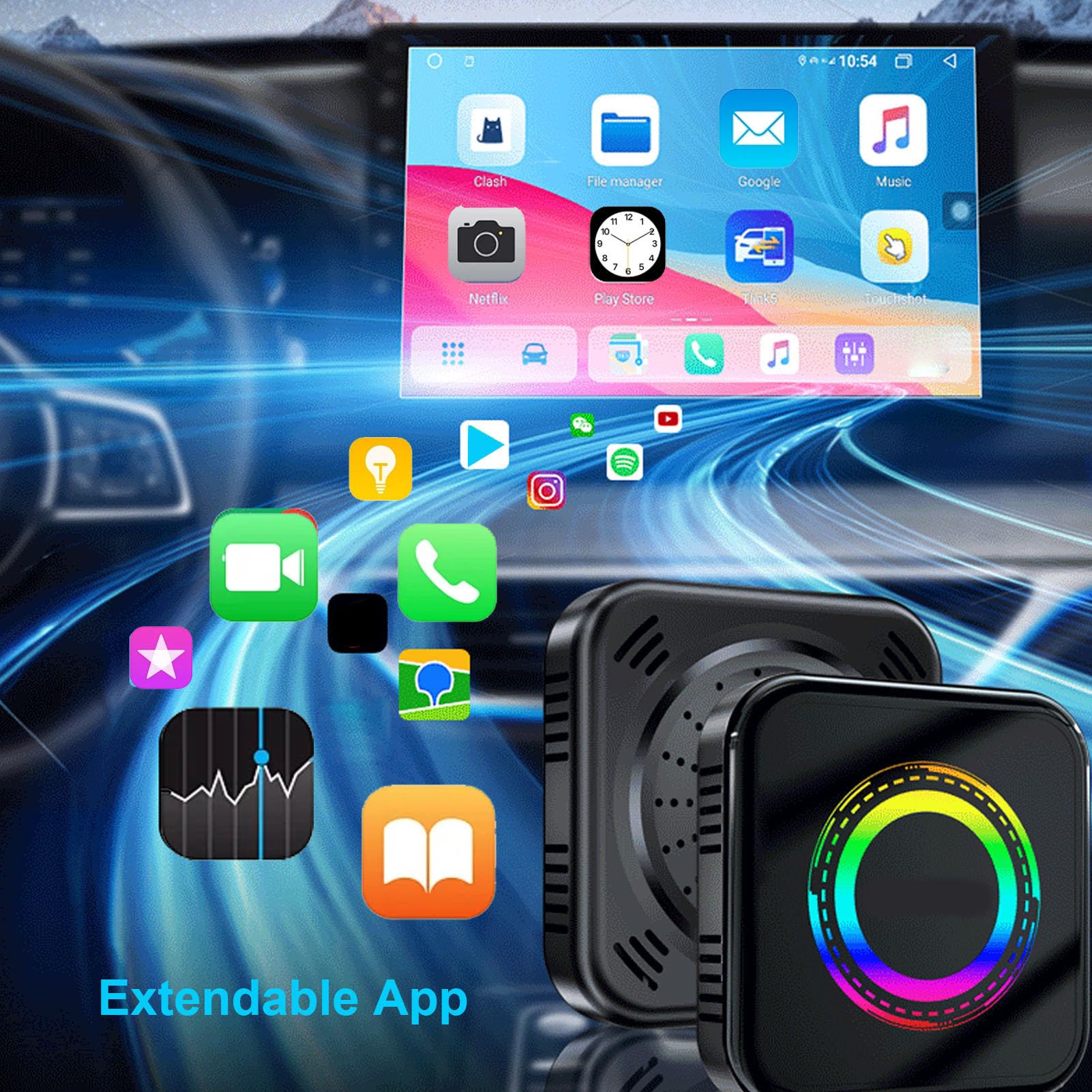 Pongnas Stazione di Ricarica 3 in 1, Supporto Rapido 15W per Smartphone e