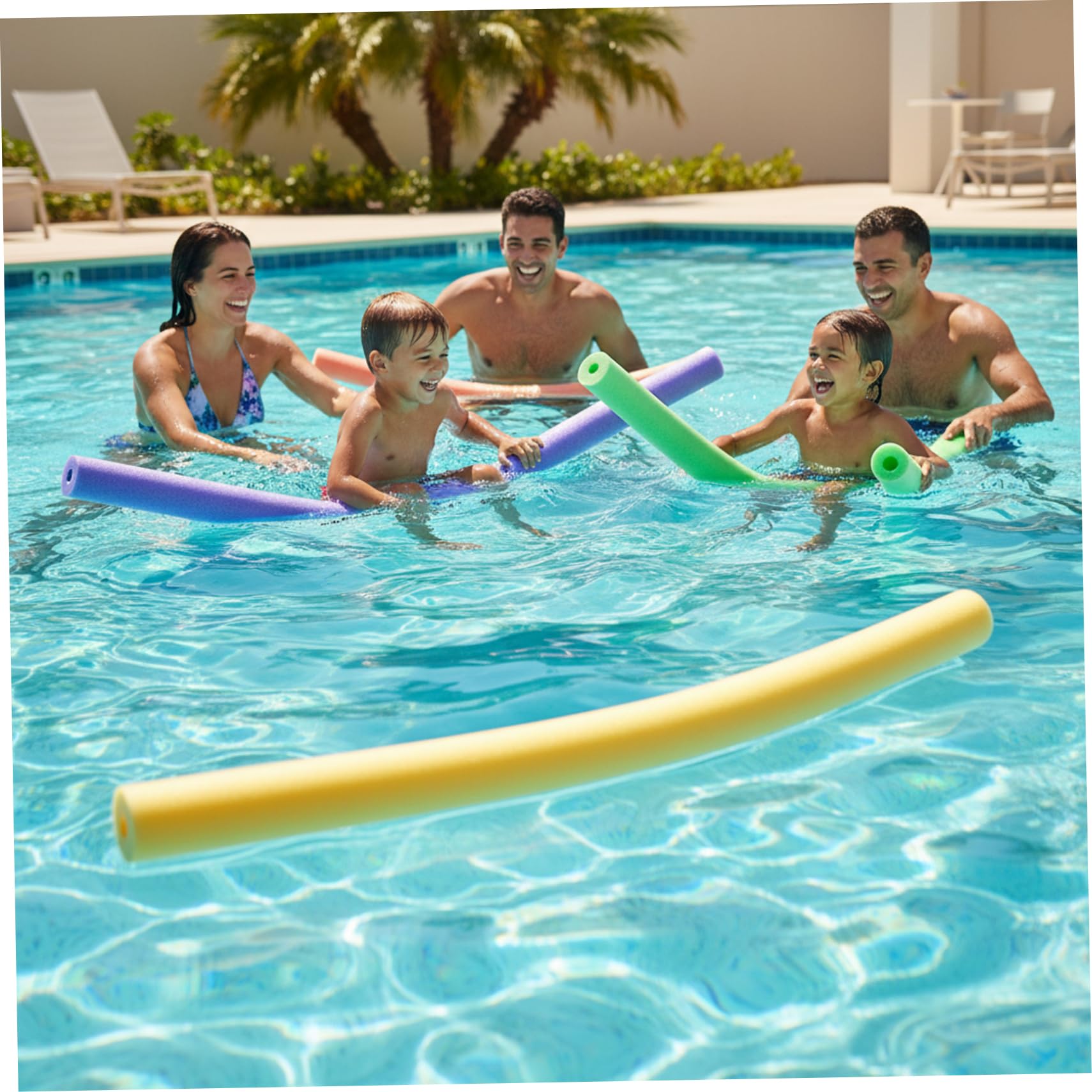 Confezione da 6 Noodles per Piscina, Schiuma EPE Brillante, Nero, 47, 2 Pollici
