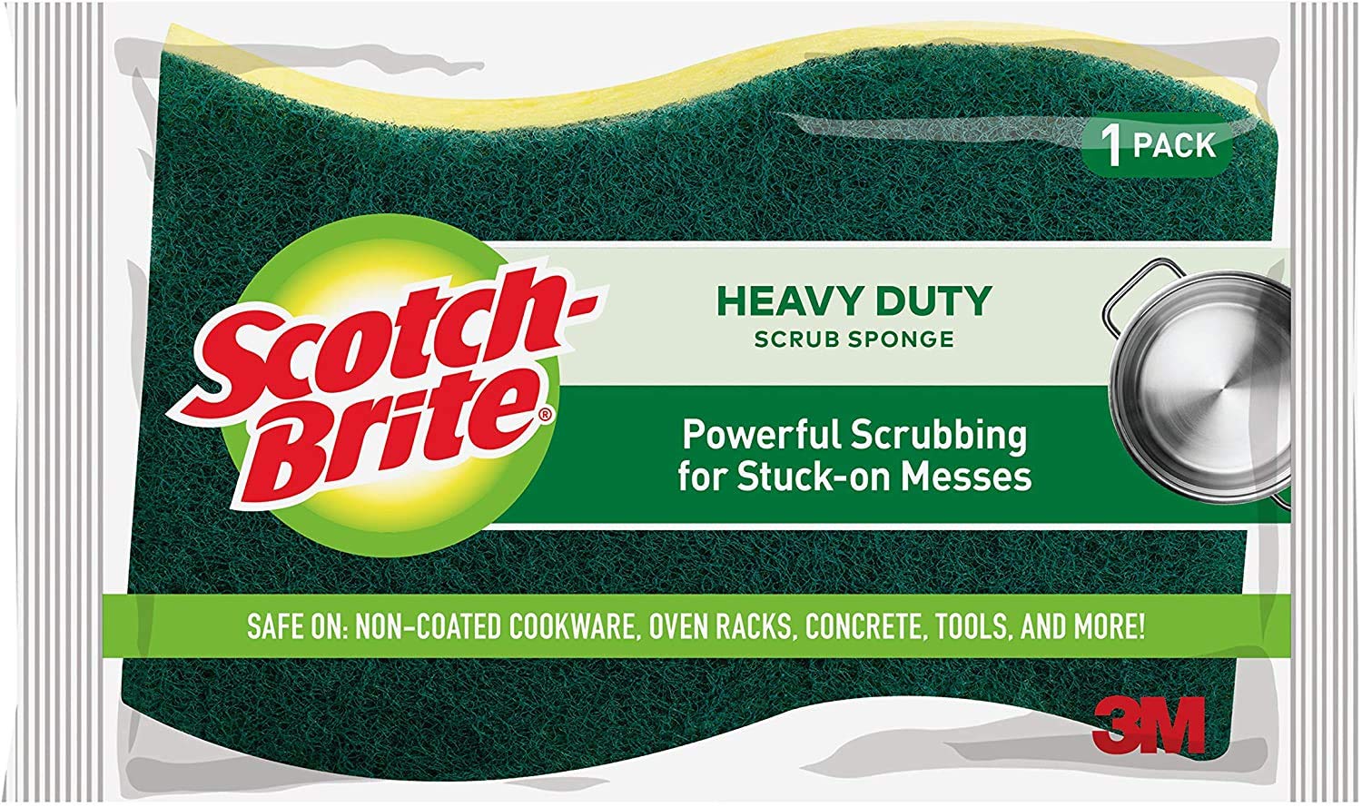 Scotch-Brite Kitchen Scrub, 1 Sponge (425), Pack of 1, Green