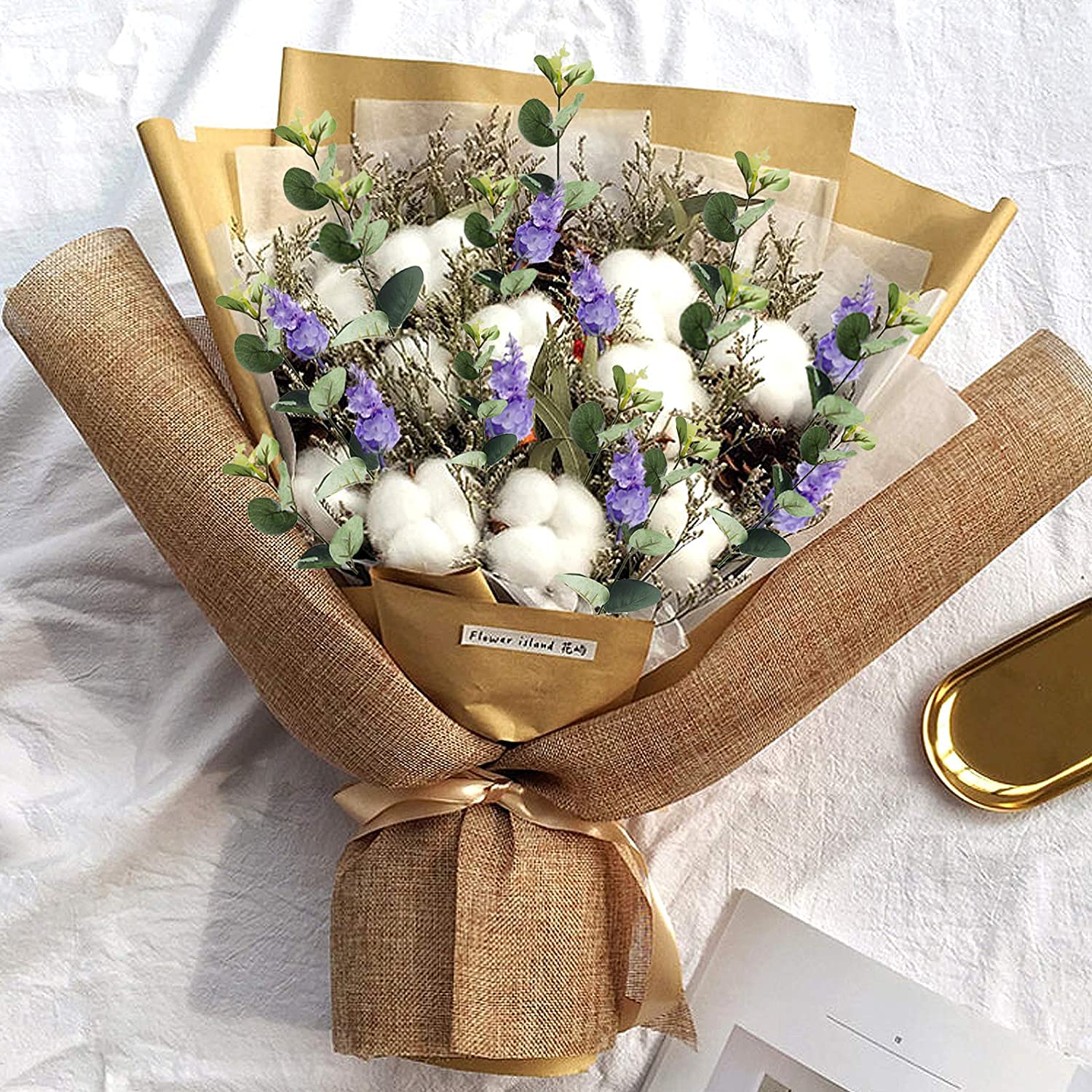 Buy Ageomet 6pcs 20Inch Farmhouse Cotton Flowers, Faux Cotton Stems Arrangements for Home Decor