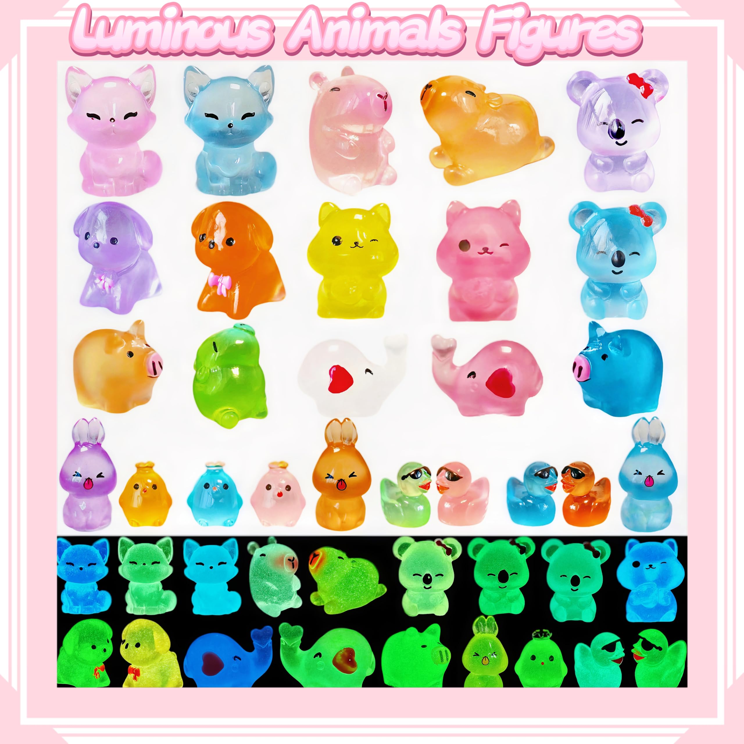 Amazon.com: EVDERS 28Pcs Luminous Mini Resin Fox Figurines Glow in