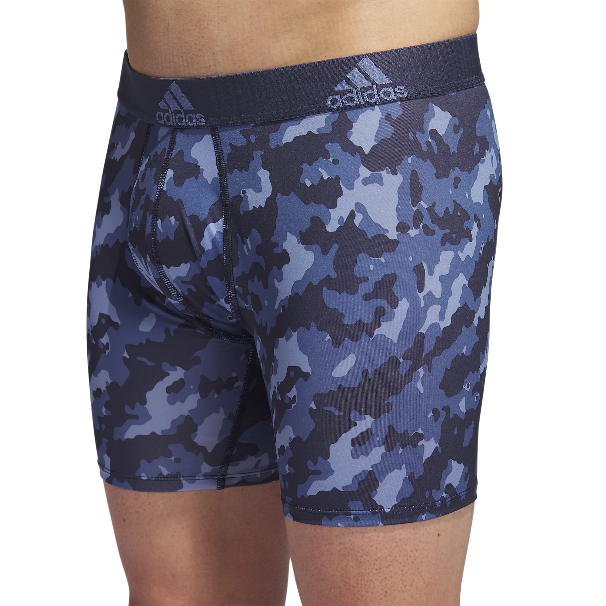 Adidas Men's Performance Boxer Brief Underwear (1 Pack), Elements Camo Shadow Navy-Crew Blue/Shadow Navy/Chalk Blue, XX-Large