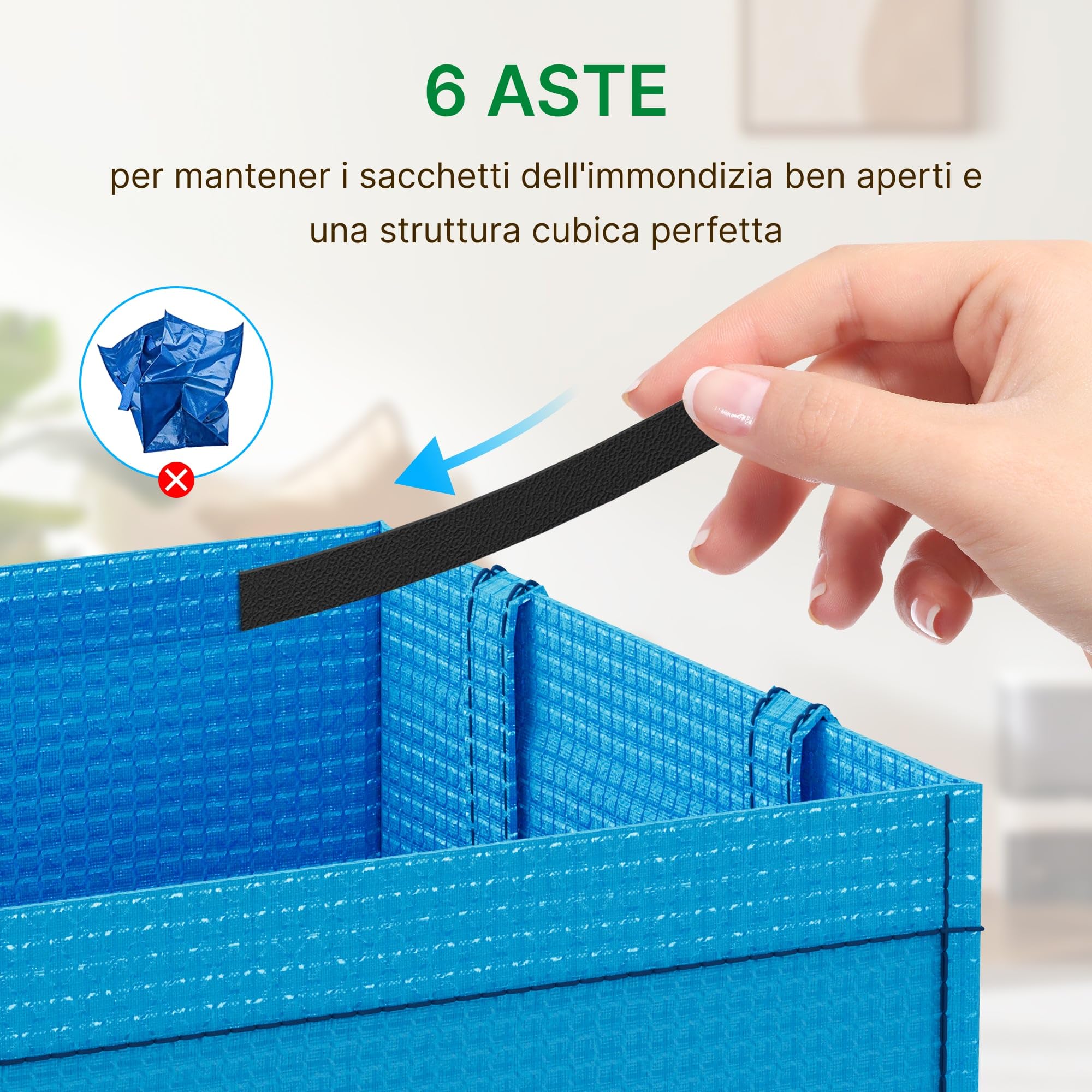 Opret Borse Raccolta Differenziata 30L, 3 Contenitori Raccolta Differenziata Interno, Bidoni Differenziata da Interno per Il Riciclaggio di Carta, Plastica e Vetro