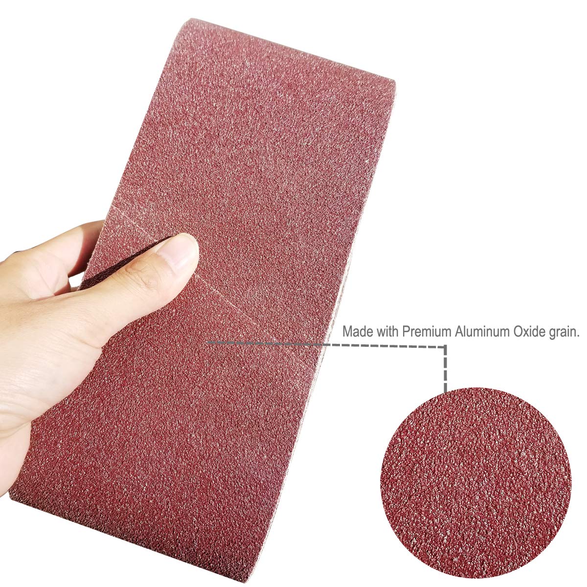 20 szt. ściernych pasów szlifierskich 10 cm x 53 cm – po 5 sztuk po 40, 80, 120, 240, 240, do szlifierki taśmowej (10 x 53 cm)