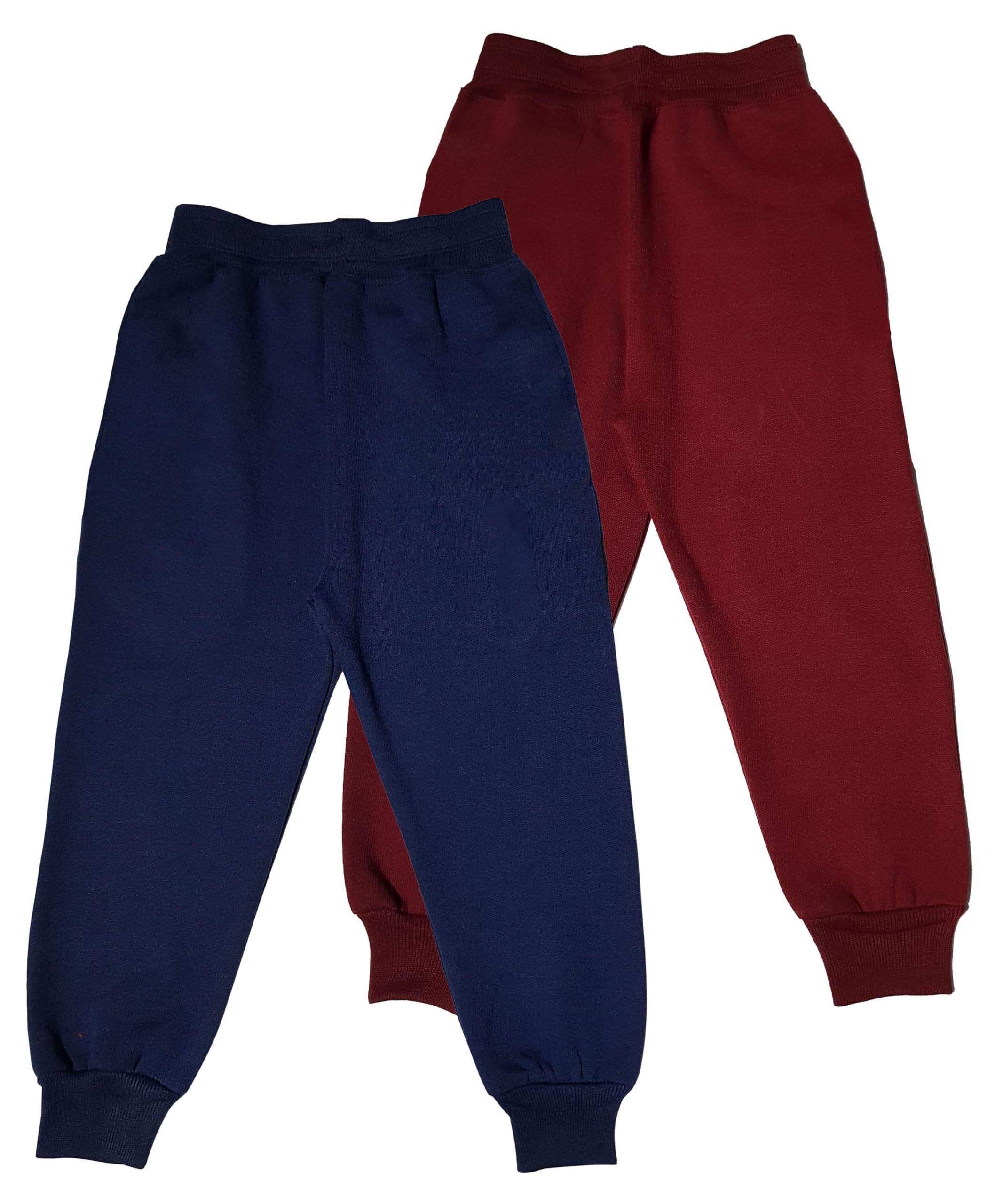 STARLATH Kids Fleece Warm Track Pant, Jogger, Warm Pajama and Lower Winter Wear for Boys and Girls (Pack of 2) (in, Age, 11 Years, 12 Years, Regular, Blue & Maroon)
