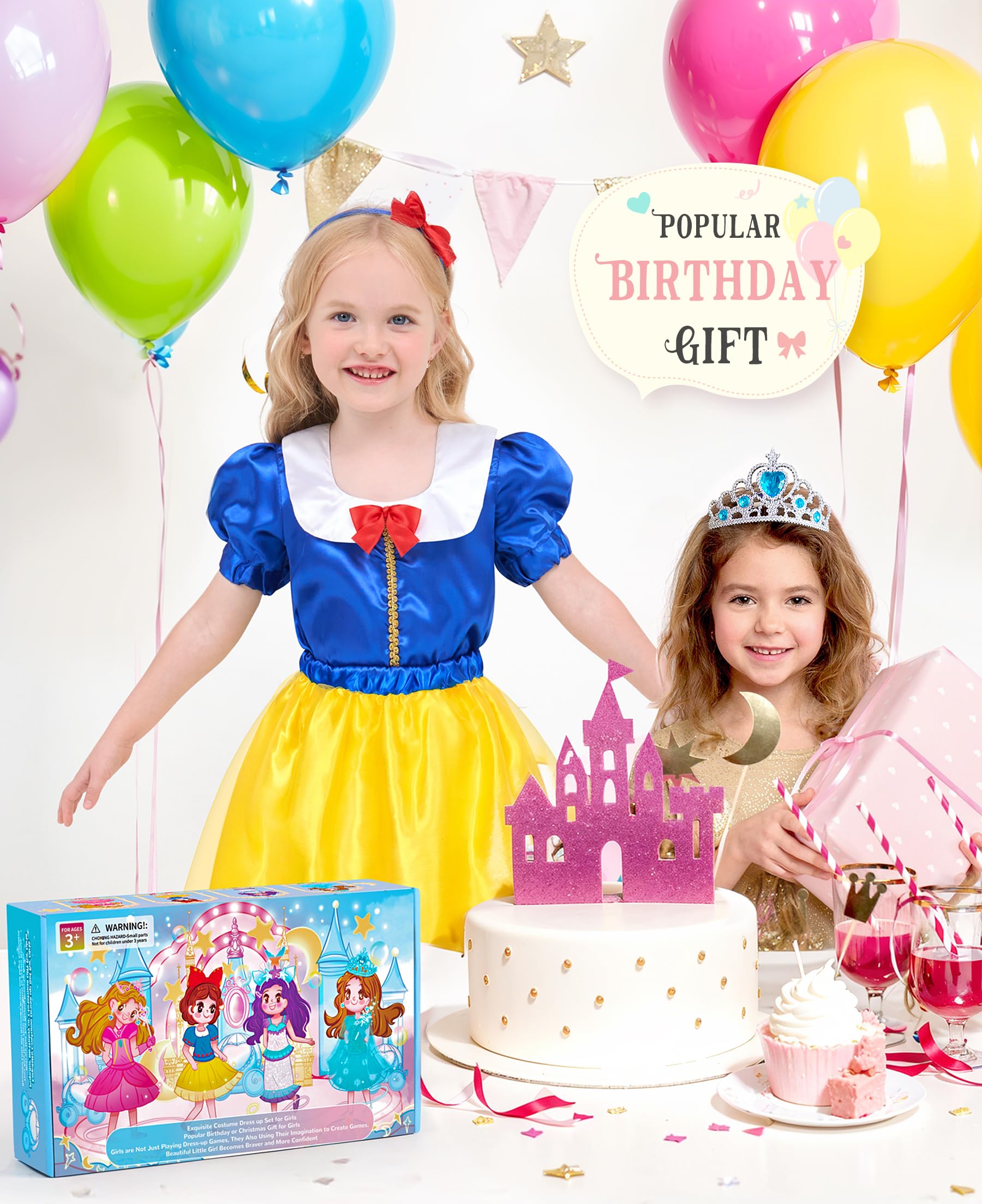 Princess Dress Up Princess Dress For Girls, Dress Up Clothes Little Girl  Princess Pretent Play Costume Christmas Birthday Gift For Toddler Girls Age  3 ...