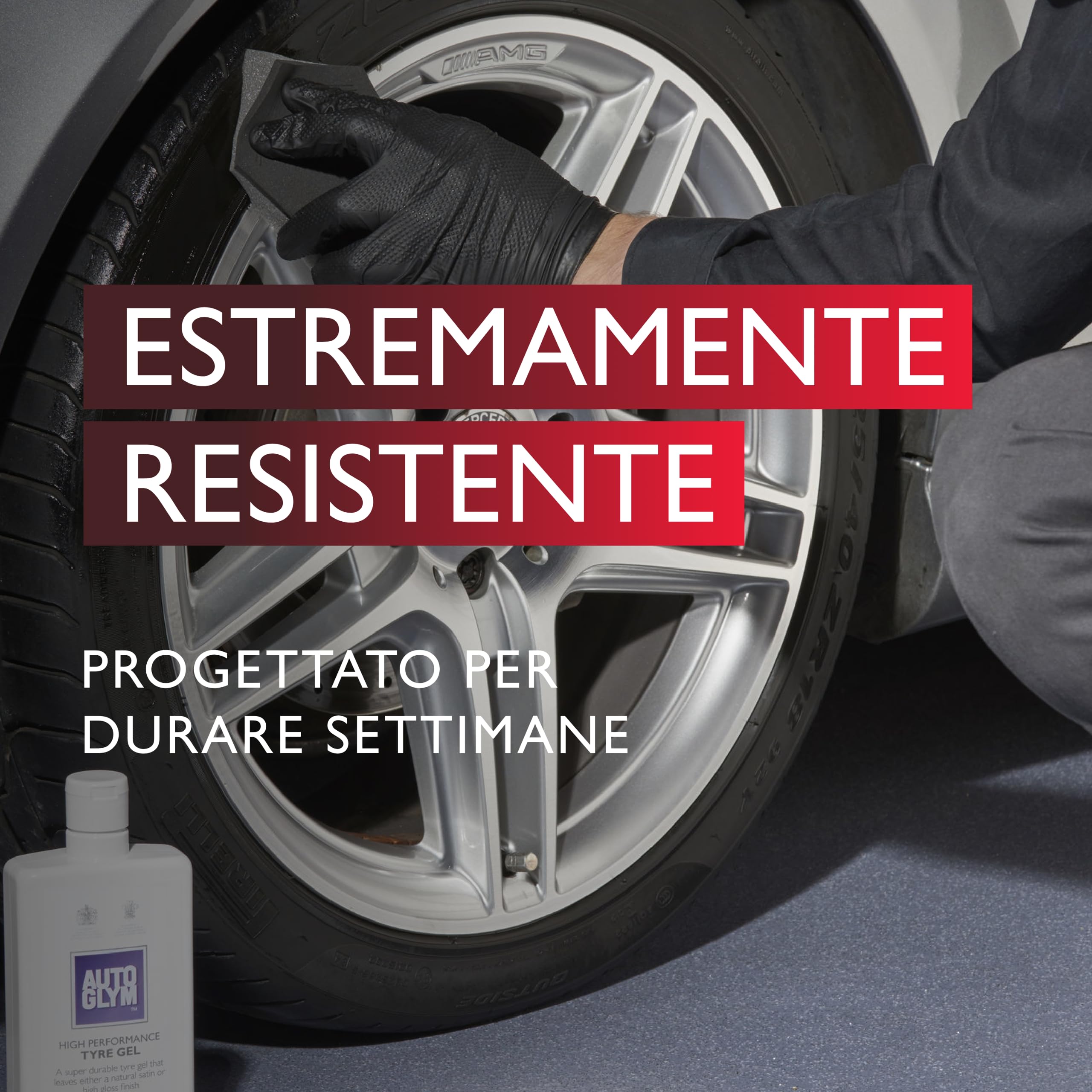 Autoglym Tyre Gel Lucido per Pneumatici ad Alto Rendimento 500ml - Gel Nero Gomme per Finitura Lucida o Naturalmente Satinata