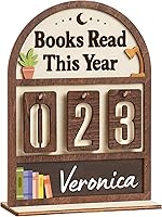 DINIZON Books Read This Year Counter - Personalized Book Tracker Shelf Decor, Valentines Gifts for Women Readers, Book Lovers & Bookworms
