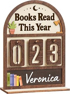 DINIZON Books Read This Year Counter - Personalized Book Tracker Shelf Decor, Valentines Gifts for Women Readers, Book Lovers & Bookworms